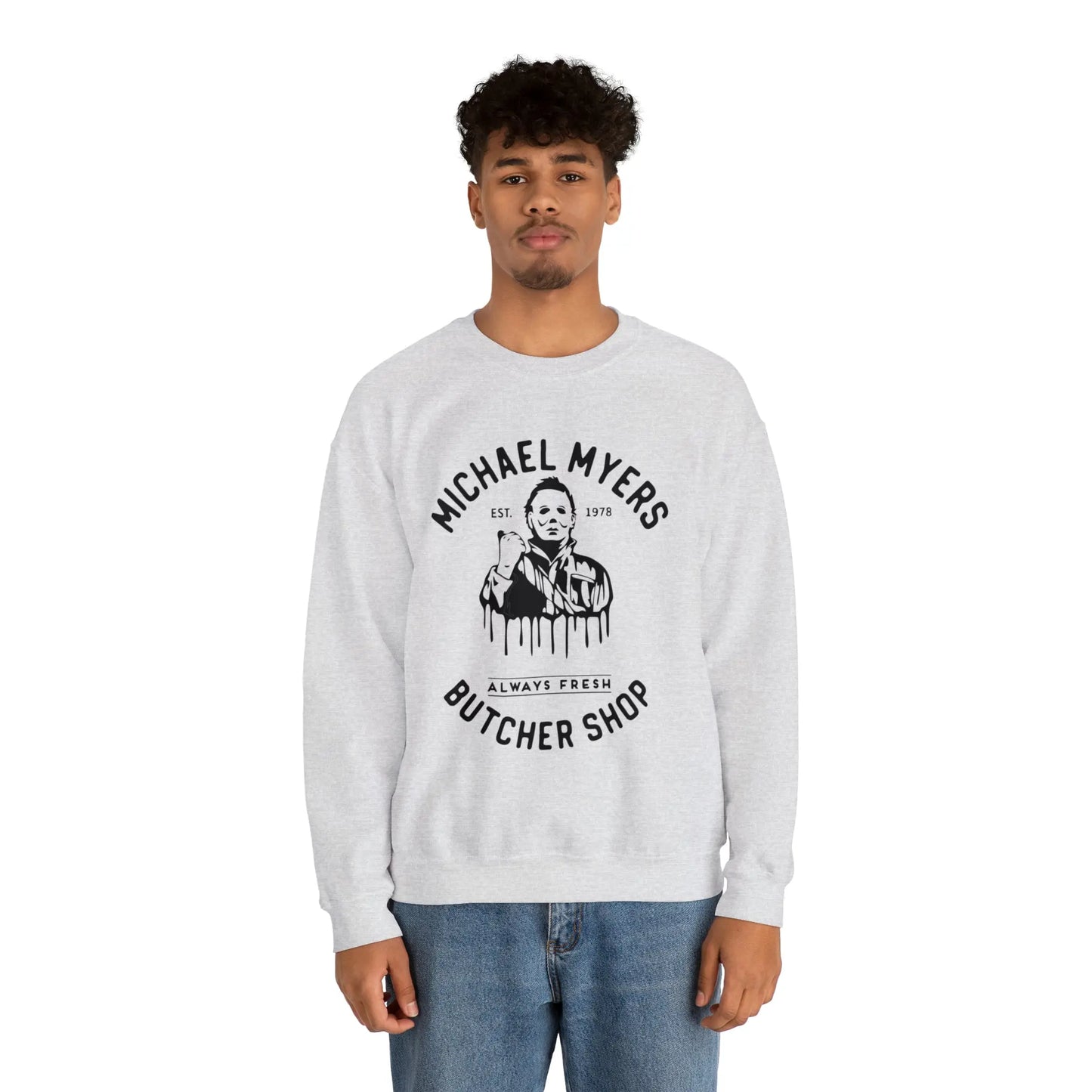 Halloween Michael Myers Butcher Shop Sweatshirt Printify