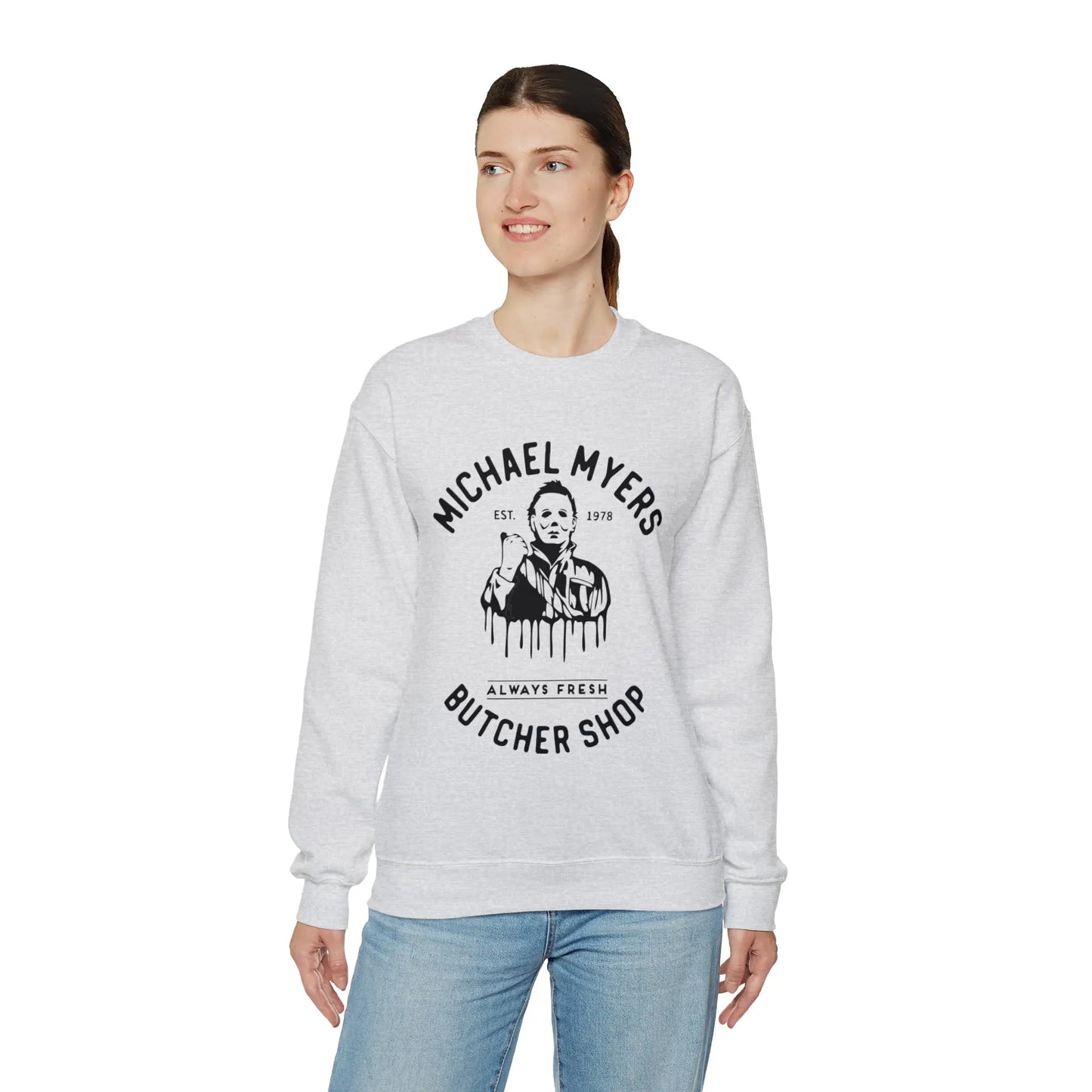 Halloween Michael Myers Butcher Shop Sweatshirt Printify
