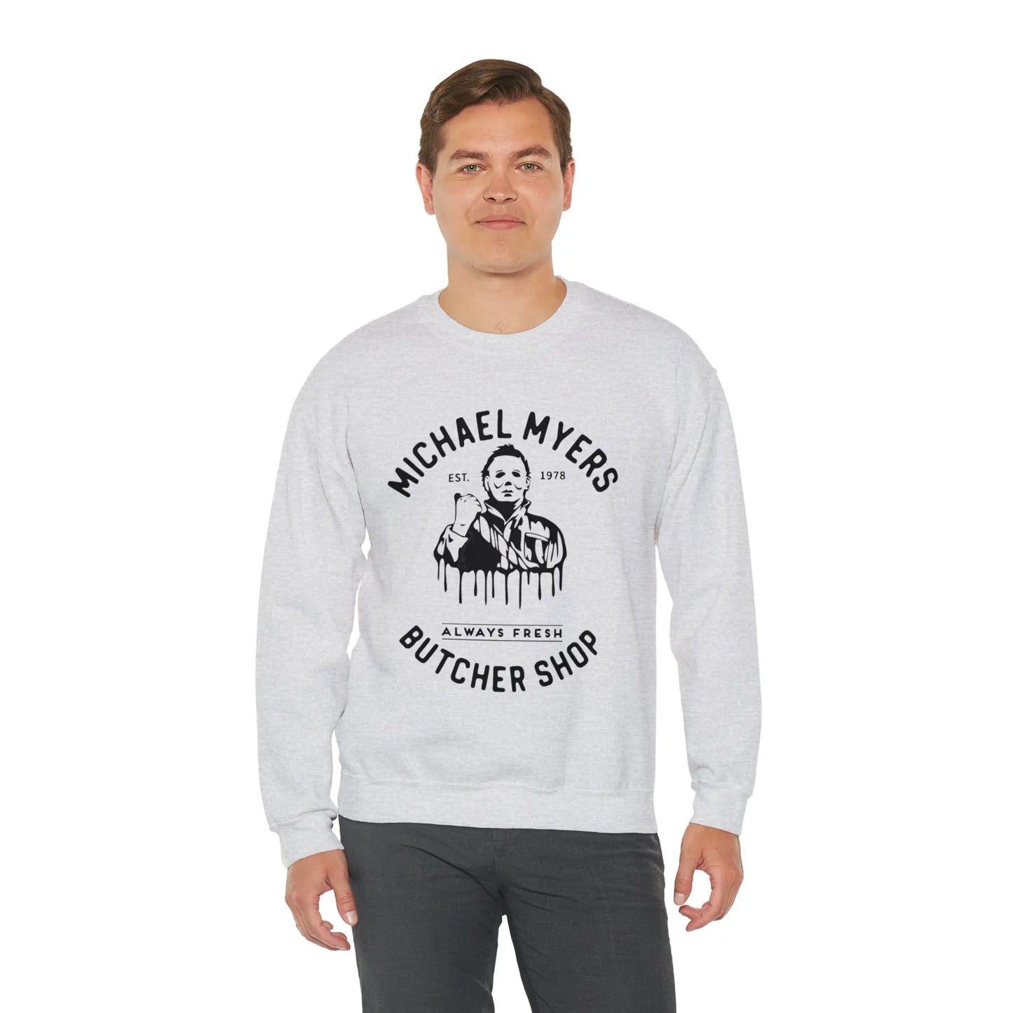 Halloween Michael Myers Butcher Shop Sweatshirt Printify