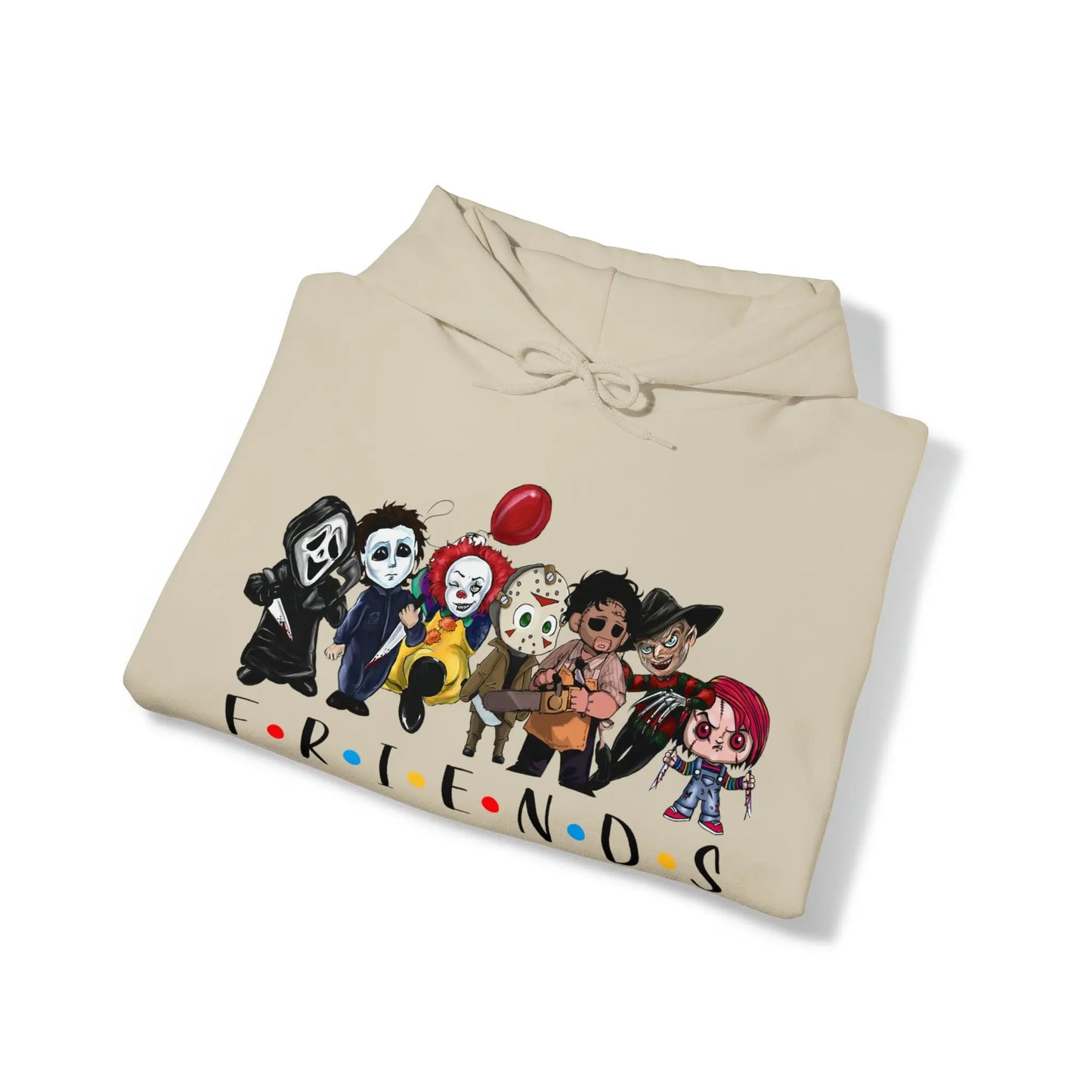 Friends Horror Movie Character Hooded Sweatshirt Printify