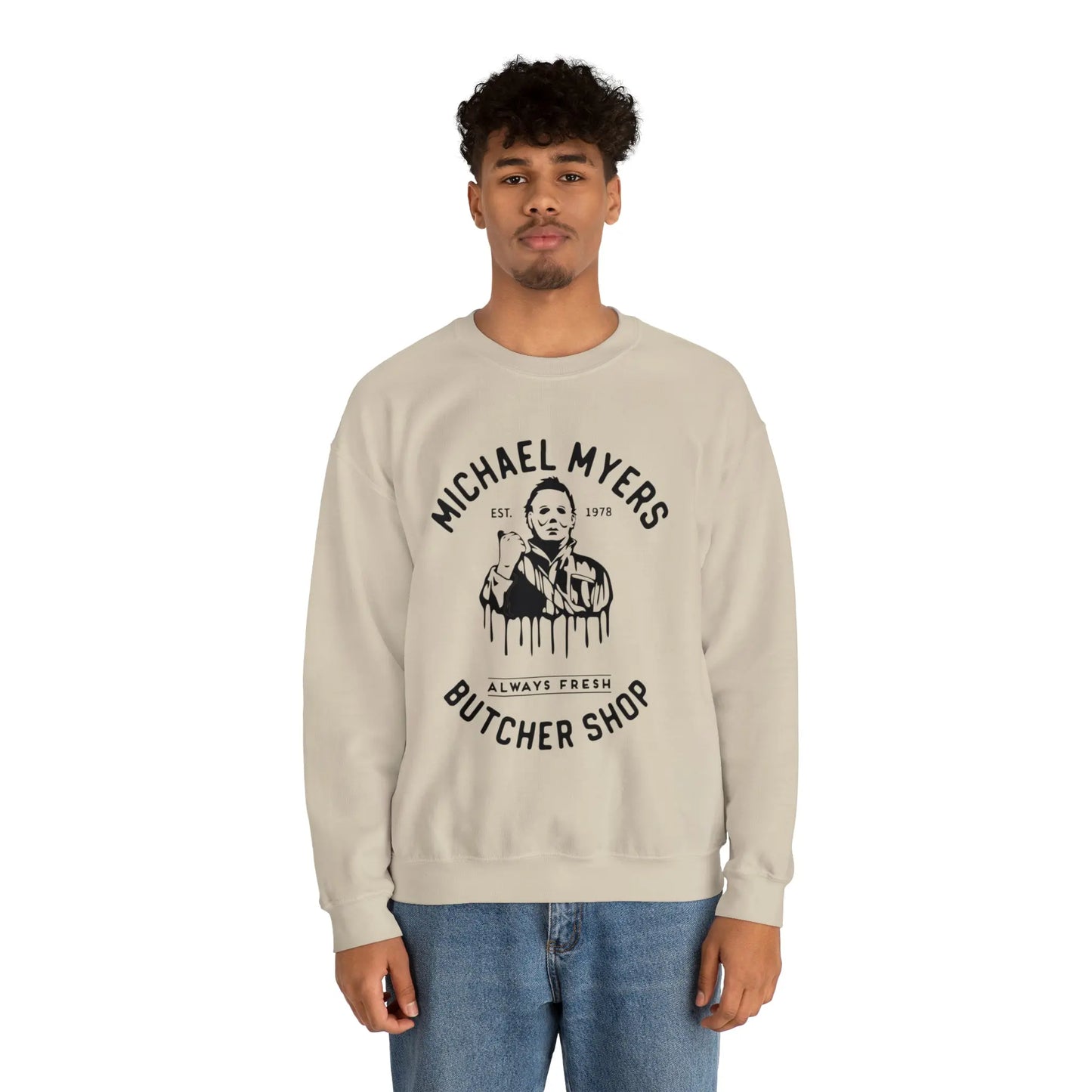 Halloween Michael Myers Butcher Shop Sweatshirt Printify