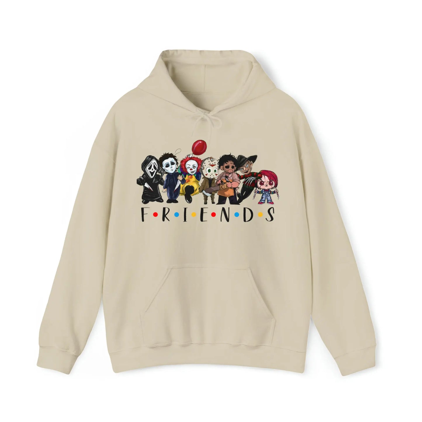 Friends Horror Movie Character Hooded Sweatshirt Printify