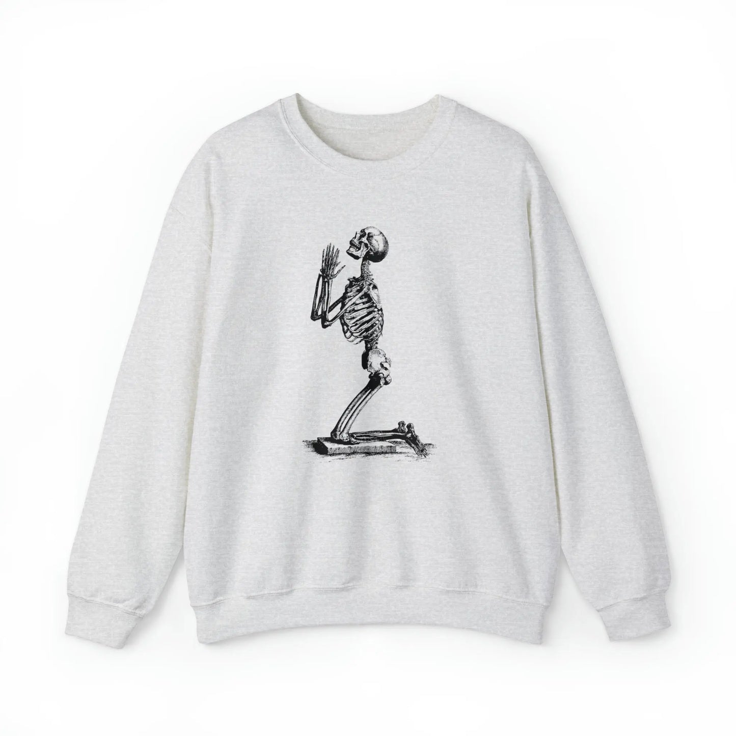 Praying Skeleton Sweatshirt Printify