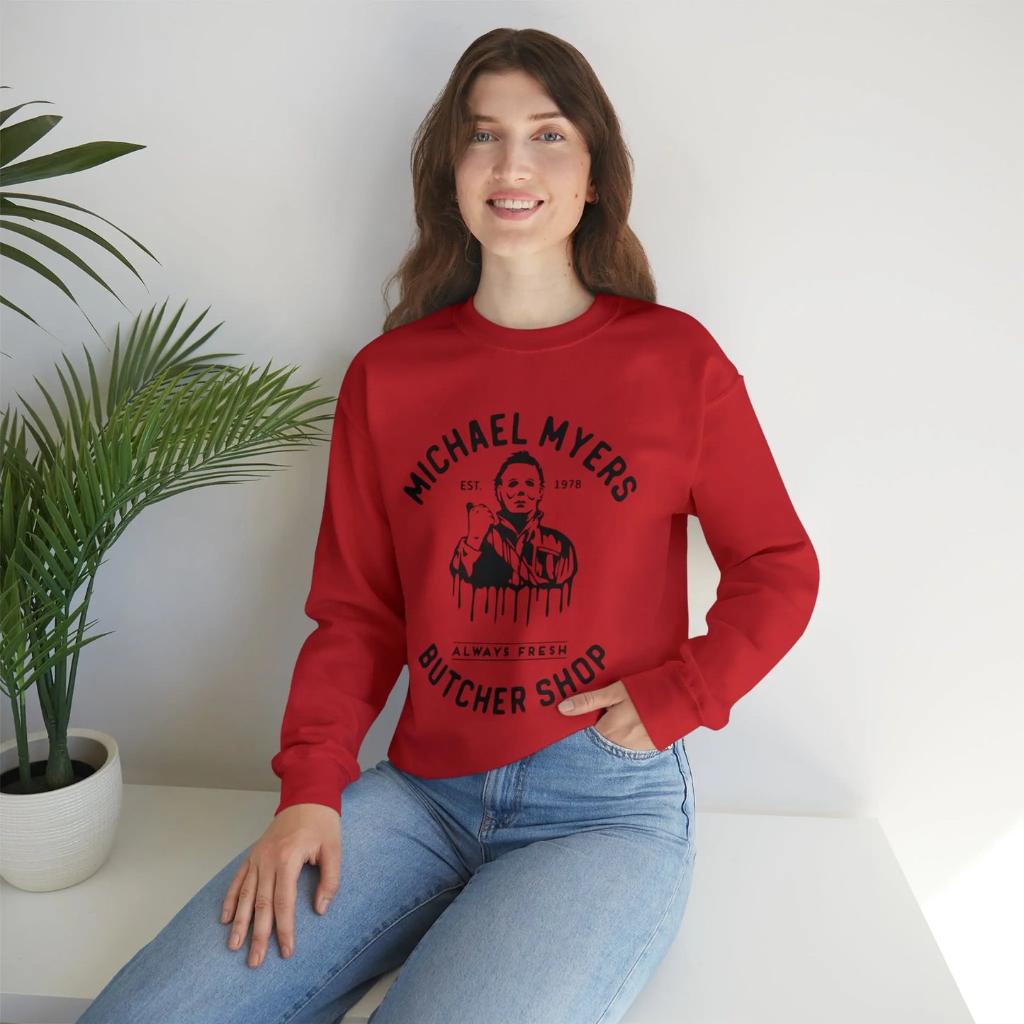 Halloween Michael Myers Butcher Shop Sweatshirt Printify