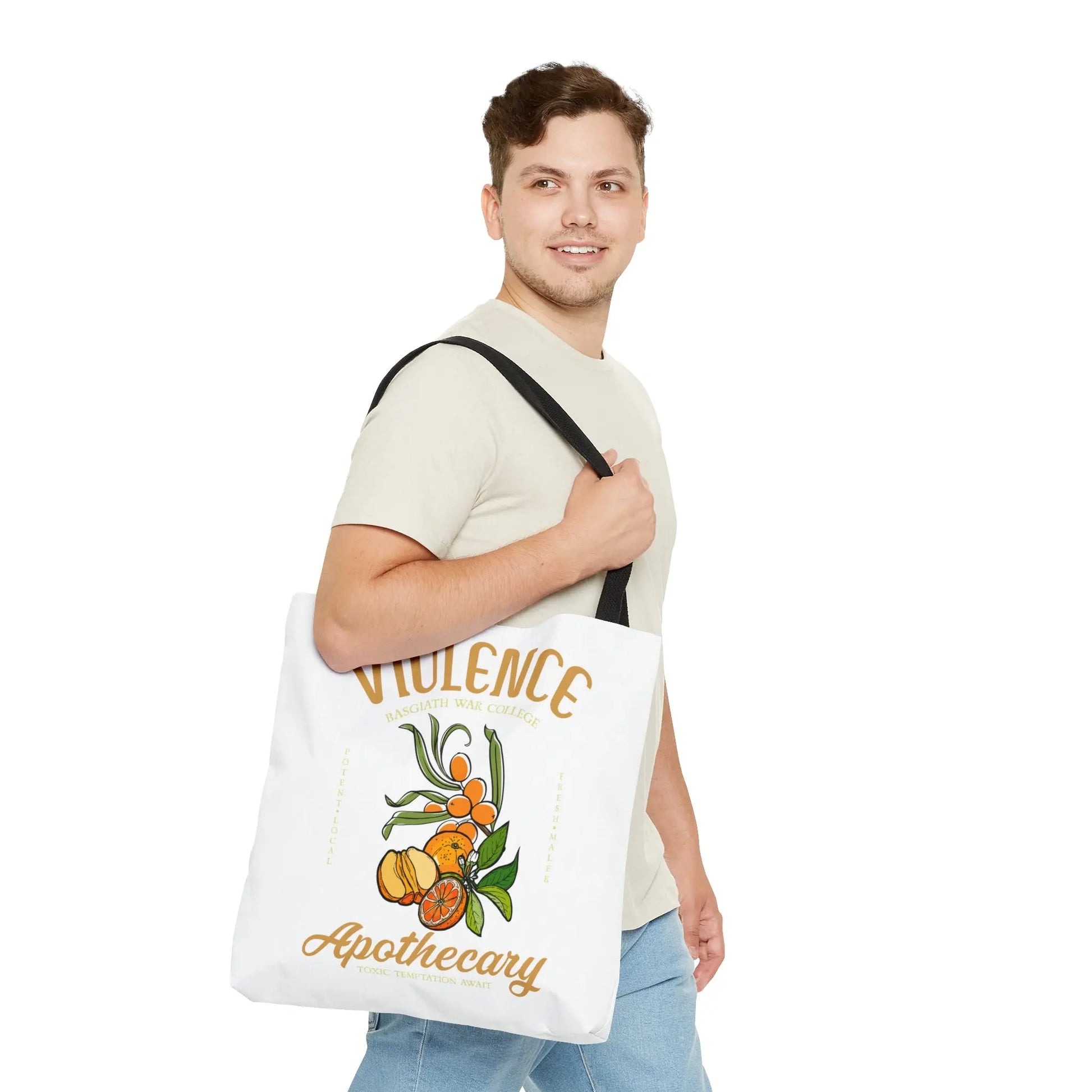 Fourth Wing Iron Flame Vintage-Style Violence Basgiath War College Apothecary Tote Bag | Inspired by Rebecca Yarros - Stay Tomorrow Needs You