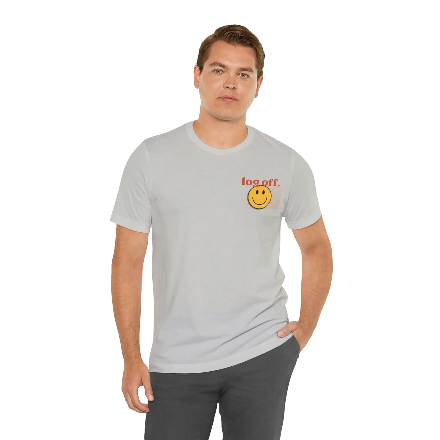 Stay Present with Retro 'Log Off' Smiley Face T-Shirt - papercraneco