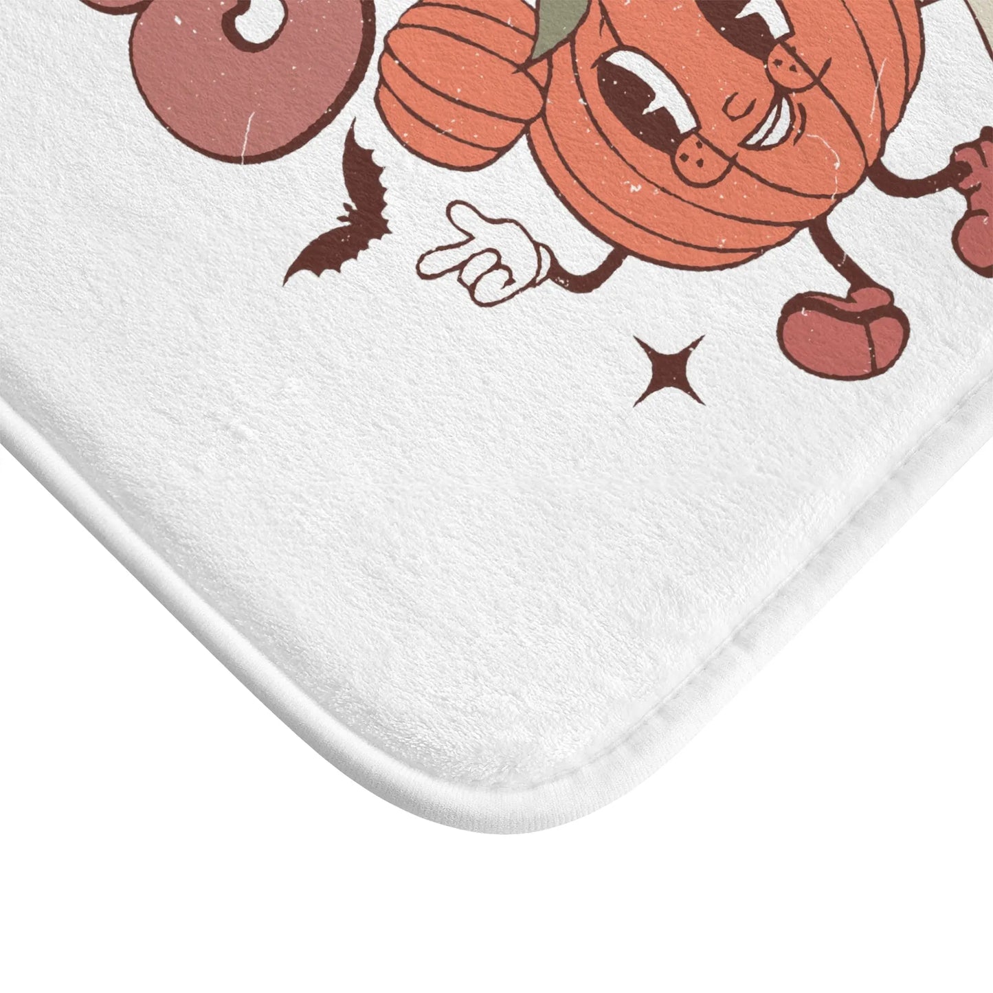 Cute Retro 'Tis the Season' Halloween Bath Mat - Pumpkin and Ghost - papercraneco