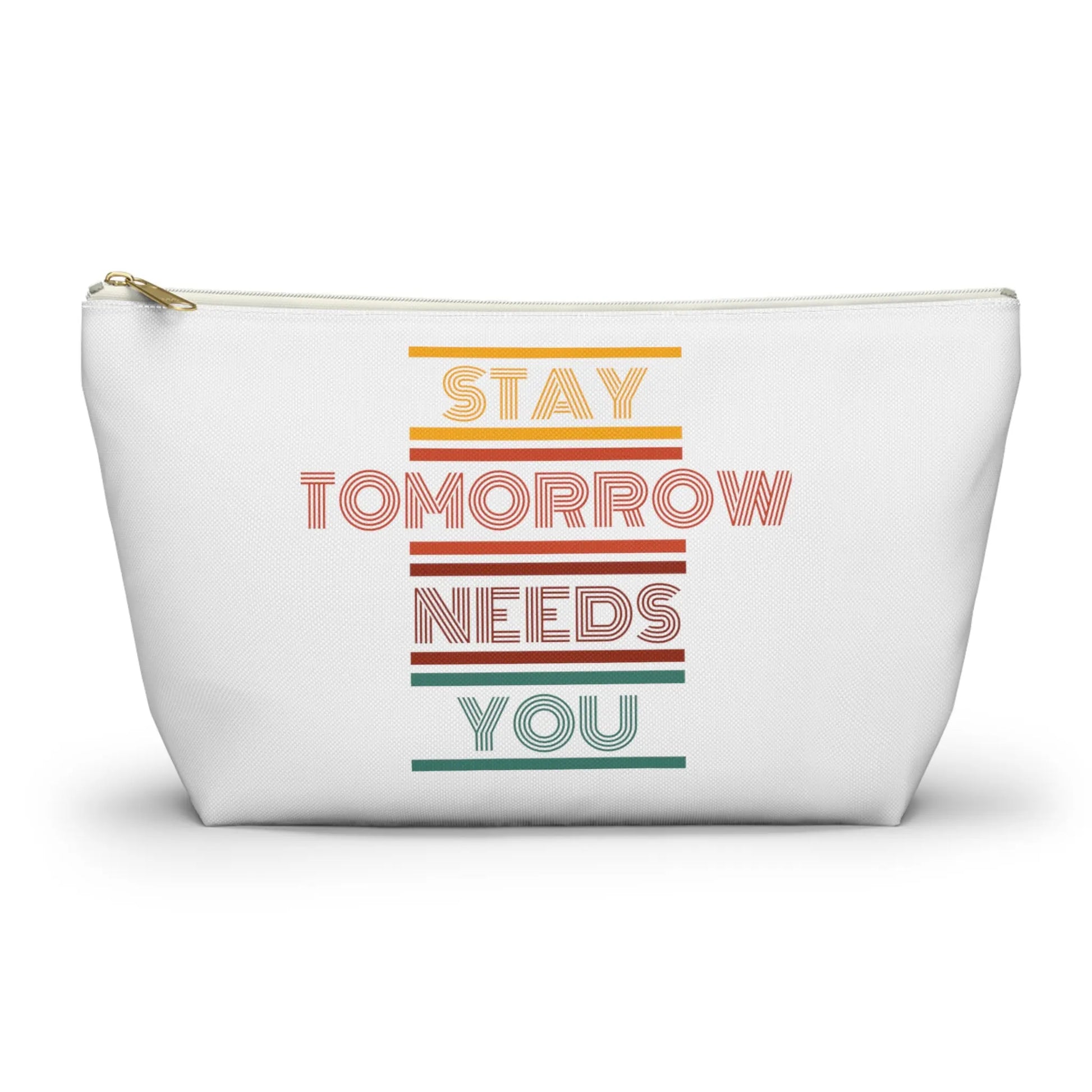 Stay, tomorrow needs you retro makeup Bag accessory Pouch w T-bottom - papercraneco