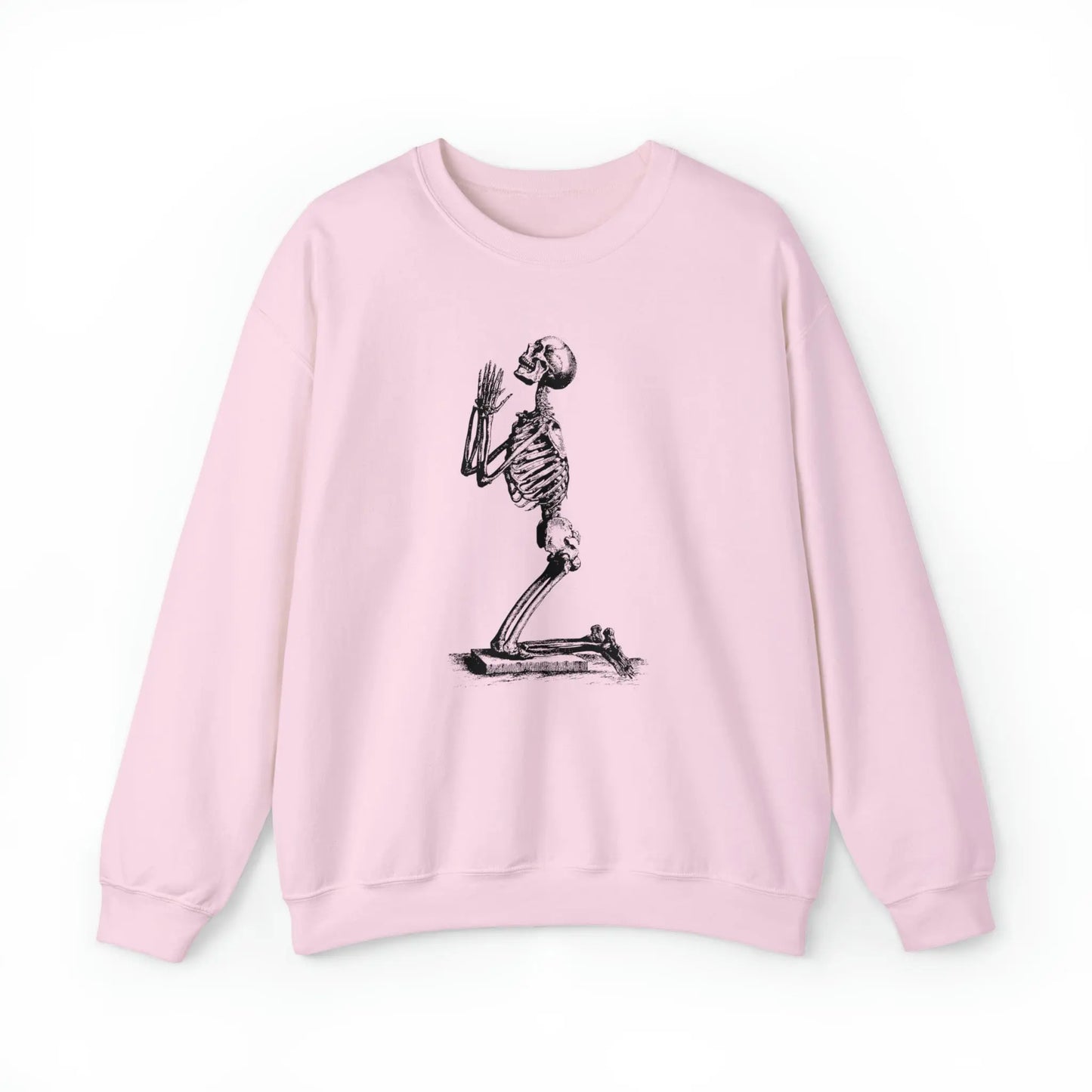 Praying Skeleton Sweatshirt Printify