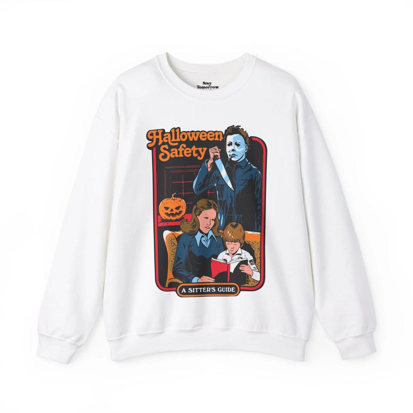 Michael Myers 'Halloween Safety Sitters Guide' Retro Sweatshirt Halloween 2024 Vintage