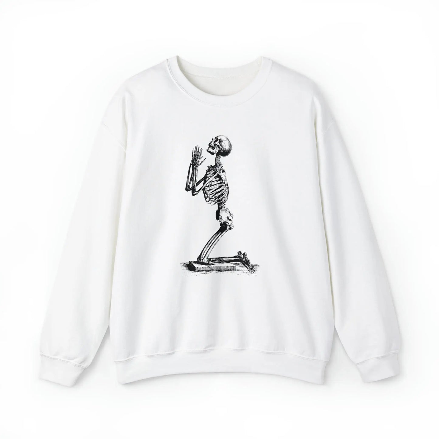 Praying Skeleton Sweatshirt Printify