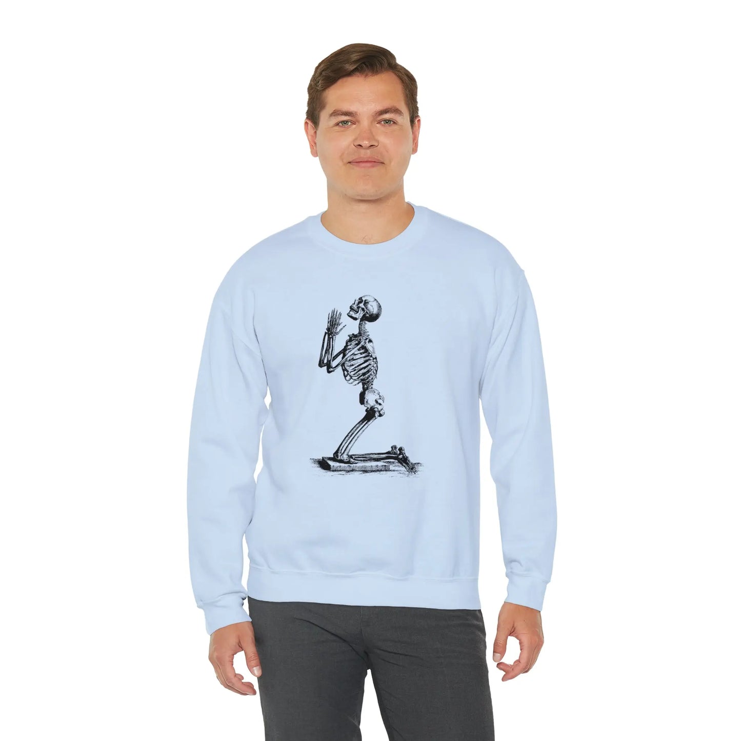 Praying Skeleton Sweatshirt Printify