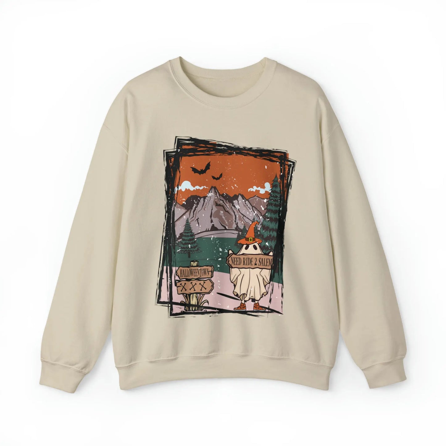 Halloween Hitchhiking Ghost Boho Distressed Printify
