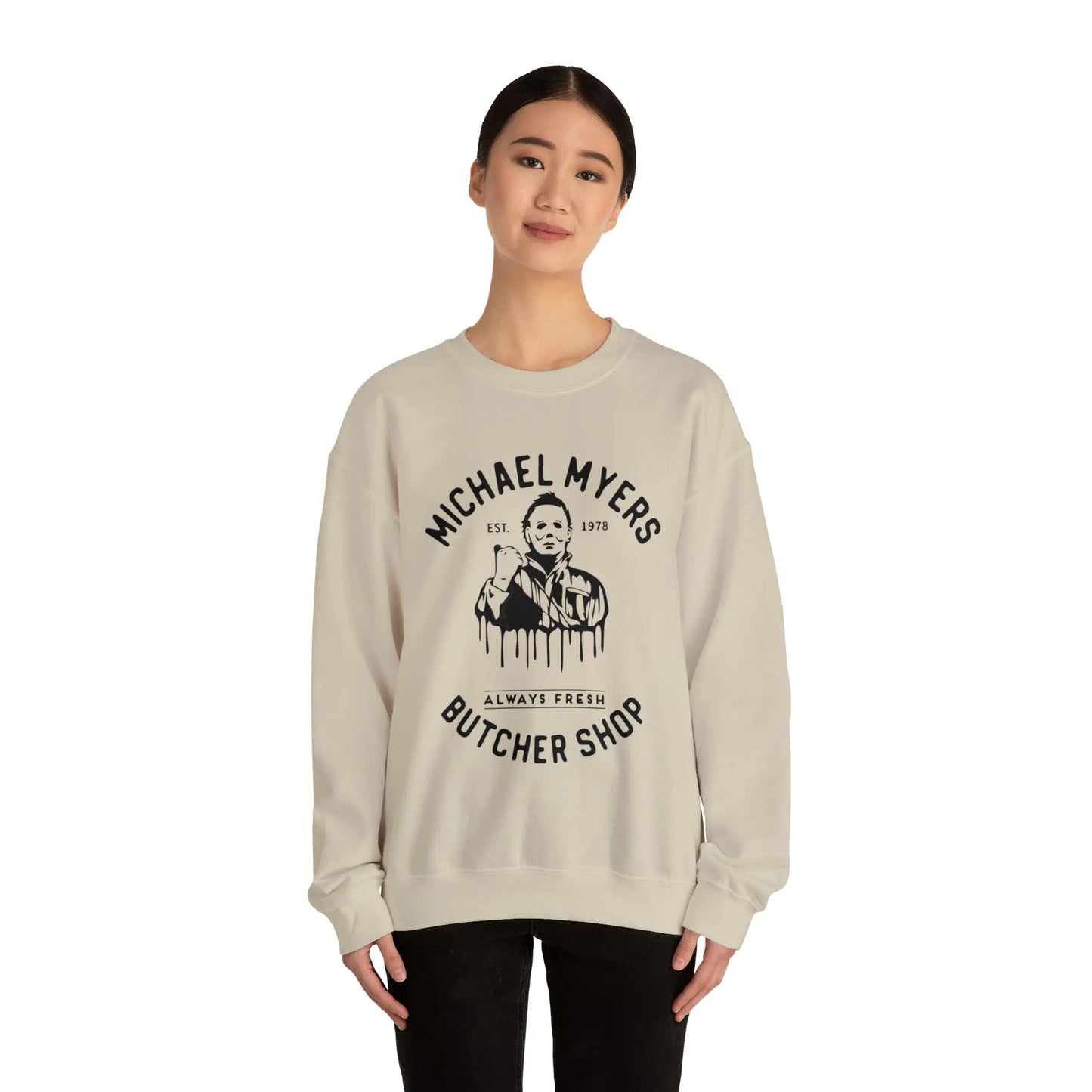 Halloween Michael Myers Butcher Shop Sweatshirt Printify