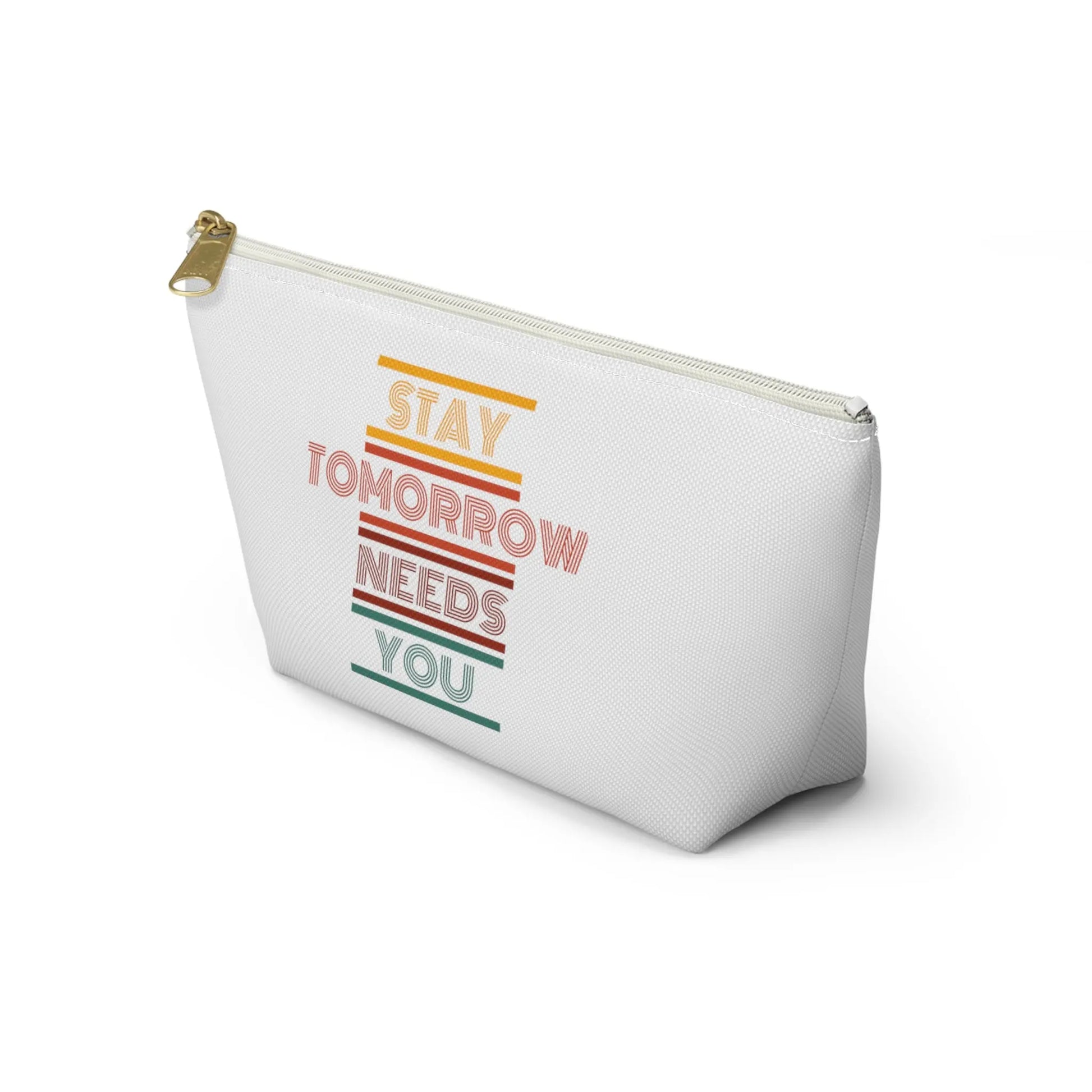 Stay, tomorrow needs you retro makeup Bag accessory Pouch w T-bottom - papercraneco