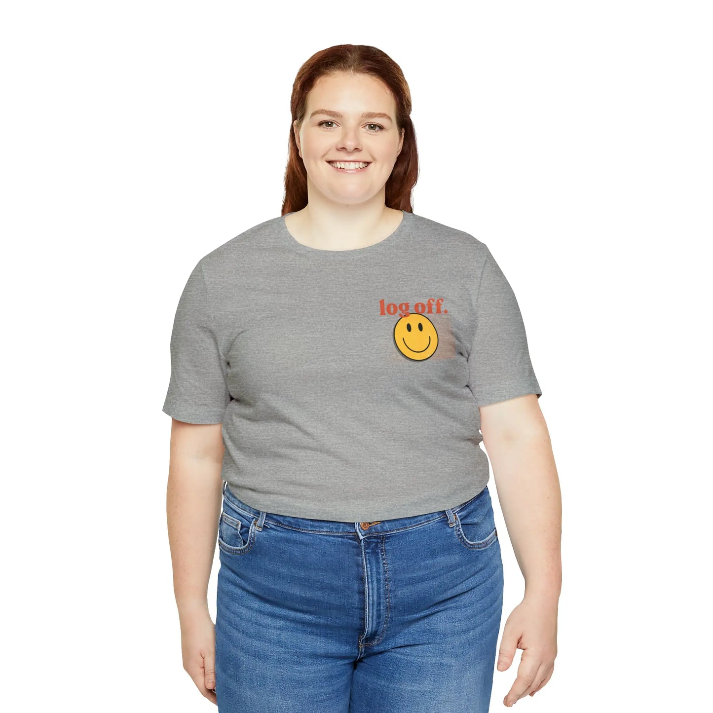Stay Present with Retro 'Log Off' Smiley Face T-Shirt - papercraneco