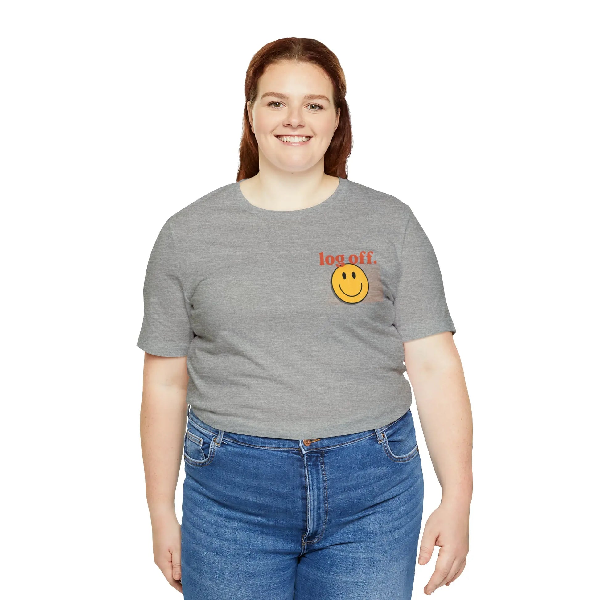 Stay Present with Retro 'Log Off' Smiley Face T-Shirt - papercraneco