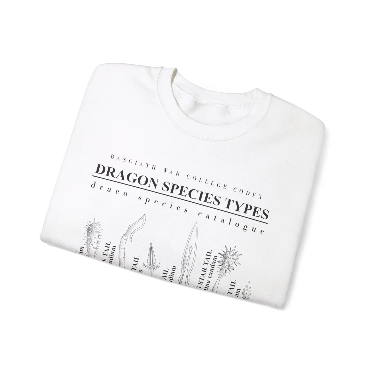 Fourth Wing Iron Flame Basgiath War College Codex of Dragon Species Sweatshirt | Inspired by Rebecca Yarros Printify