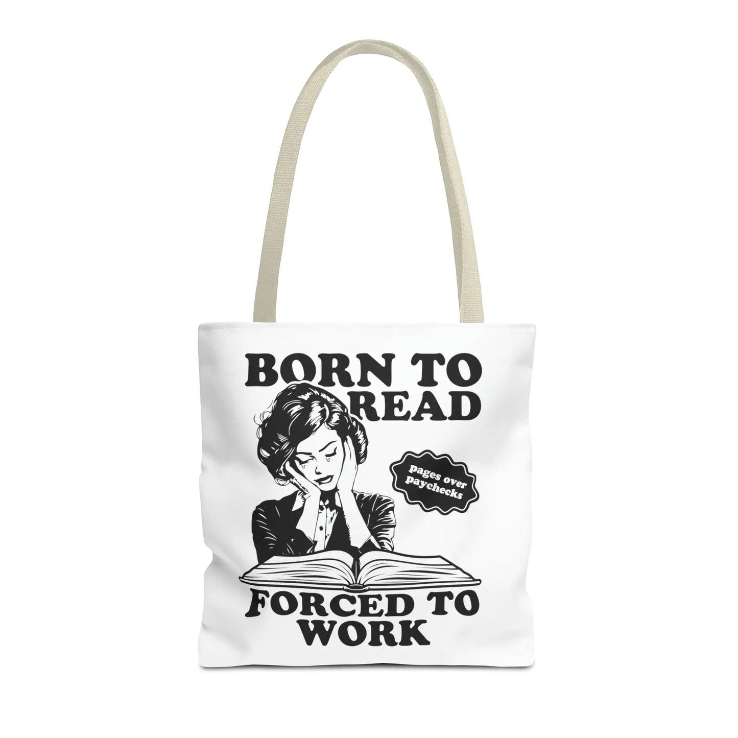 Born To Read Forced to Work Retro Tote Spicy Smut Tote Bookish Gift Dark Romantasy Reader Morally Grey Club Fiction Character Book Lover Mothers Day Gift Book Club Book Worm