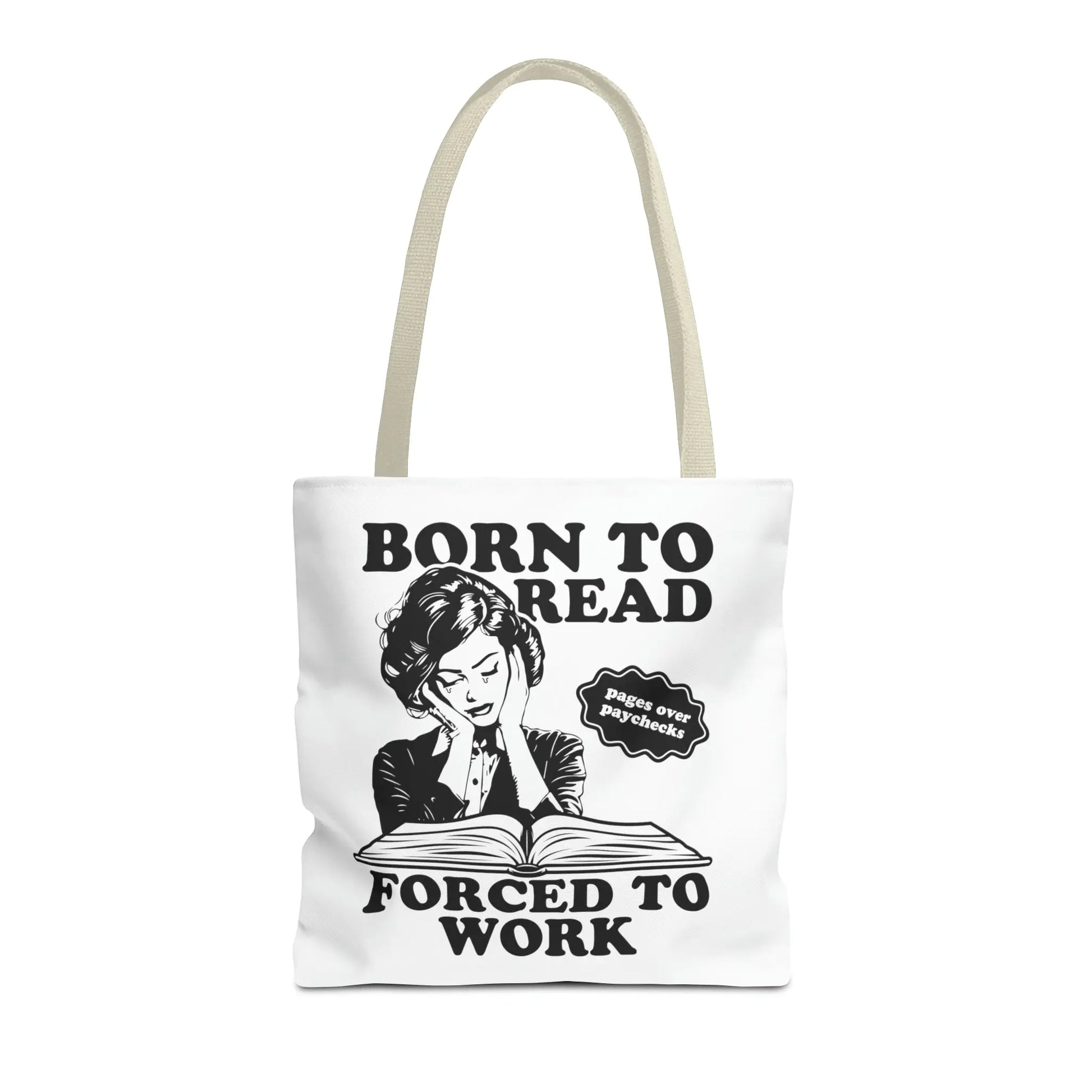 Born To Read Forced to Work Retro Tote Spicy Smut Tote Bookish Gift Dark Romantasy Reader Morally Grey Club Fiction Character Book Lover Mothers Day Gift Book Club Book Worm