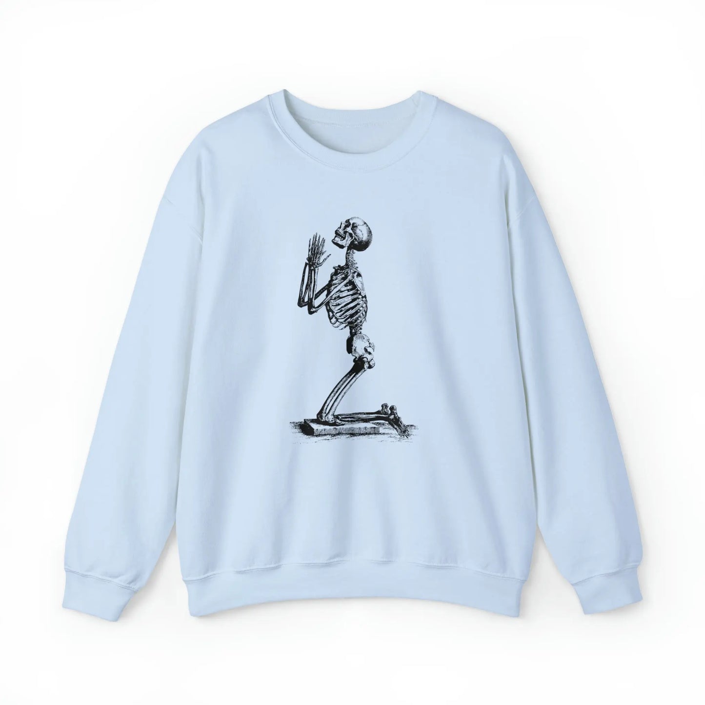 Praying Skeleton Sweatshirt Printify