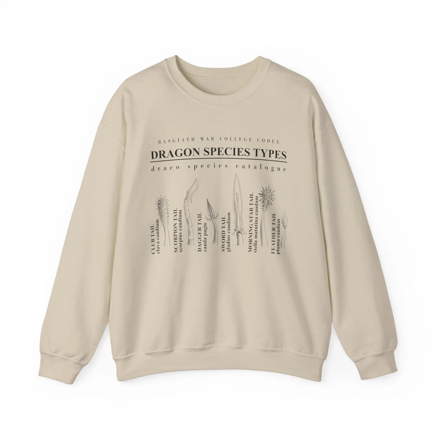 Fourth Wing Iron Flame Basgiath War College Codex of Dragon Species Sweatshirt | Inspired by Rebecca Yarros Printify