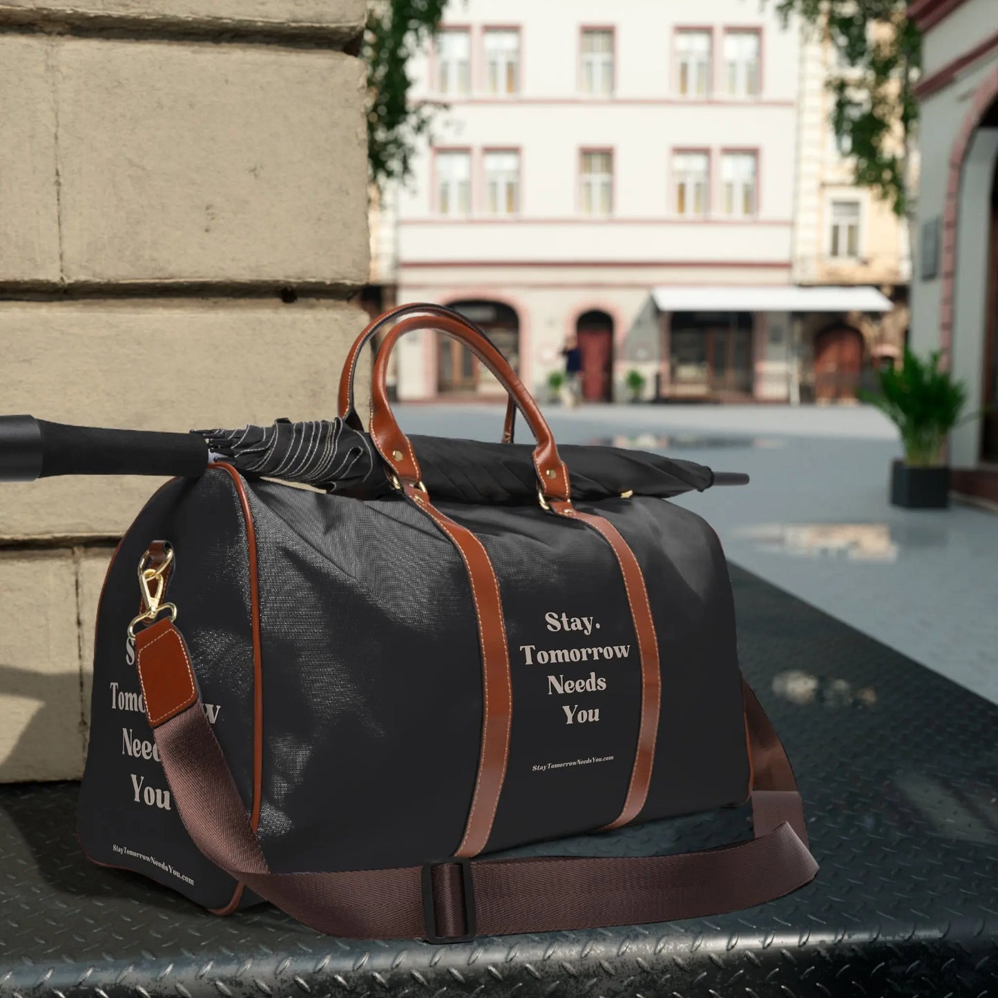 Suicide Awareness Stay Tomorrow Needs You Waterproof Travel Bag - Ideal for Mother’s Day travels. Carry essentials with purpose, supporting mental health awareness. Shop now