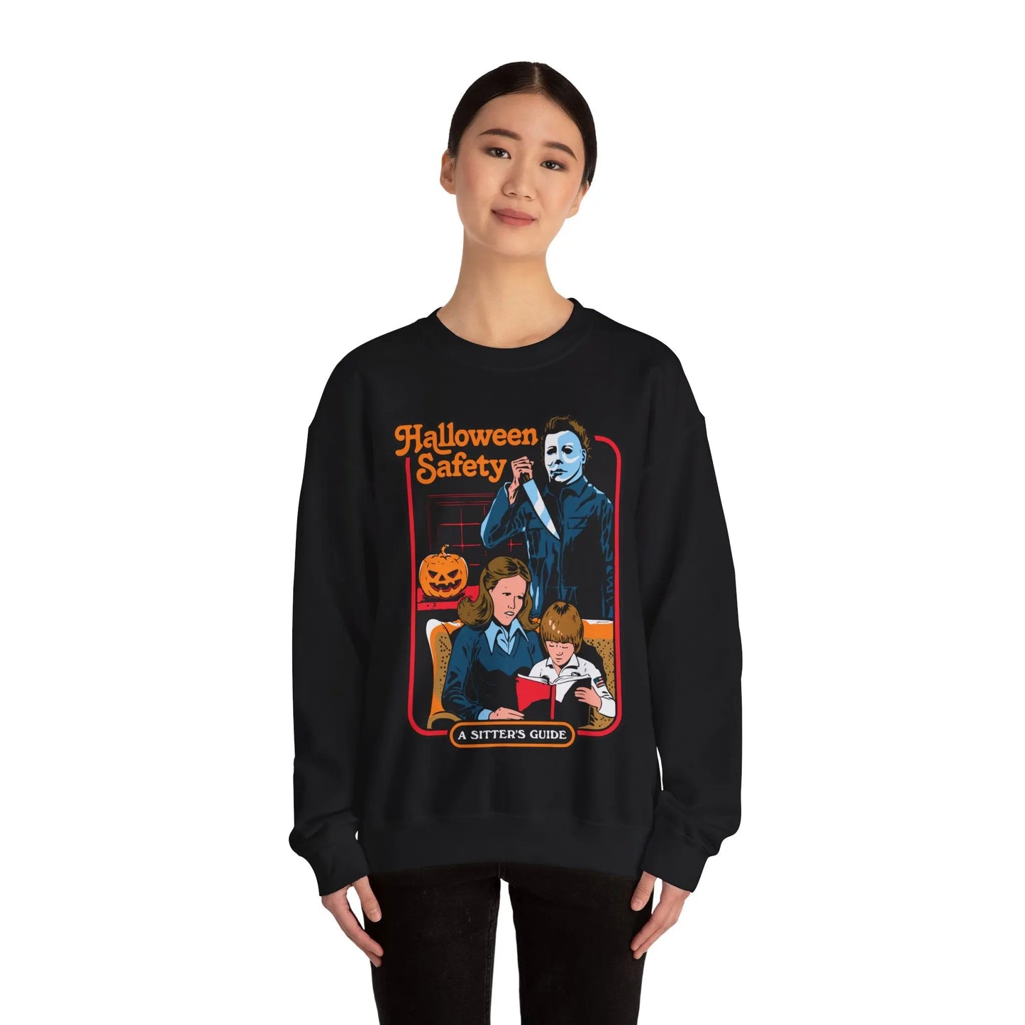 Michael Myers 'Halloween Safety Sitters Guide' Retro Sweatshirt Halloween 2024 Vintage