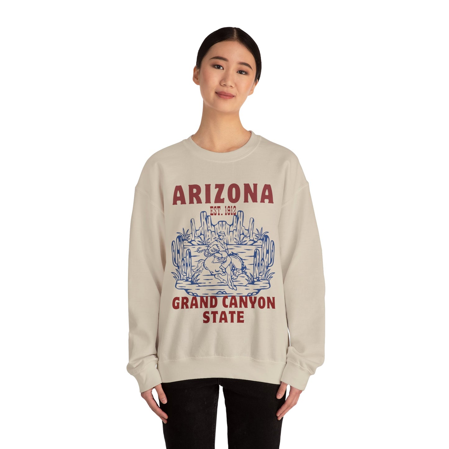 Arizona Grand Canyon State EST 1912 Western Desert Cowboy Boho Sweatshirt Summer Vintage Summer Roadtrip Travel - Stay Tomorrow Needs You Arizona Grand Canyon State EST 1912 Western Desert Cowboy Boho Sweatshirt Summer Vintage Summer Roadtrip Travel