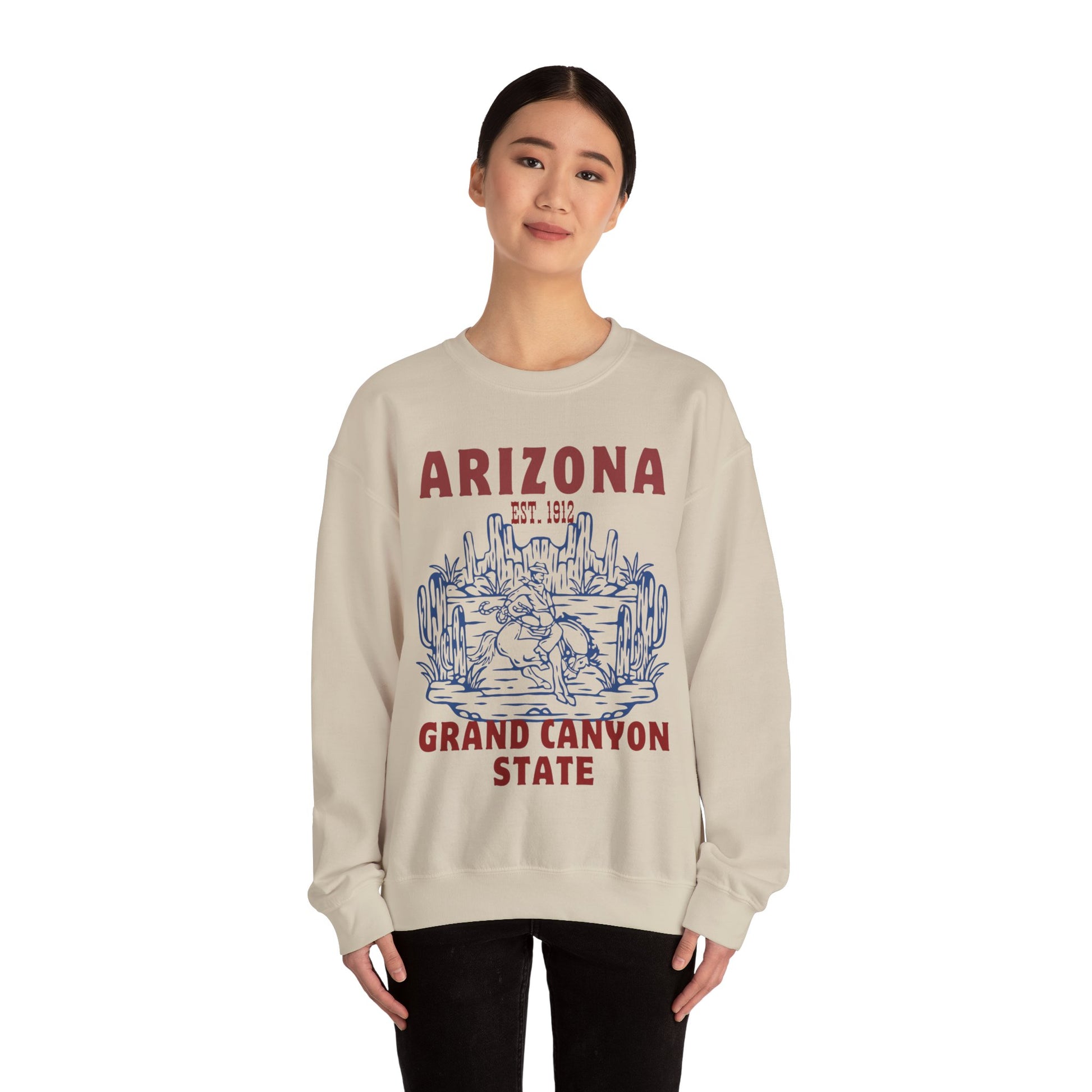 Arizona Grand Canyon State EST 1912 Western Desert Cowboy Boho Sweatshirt Summer Vintage Summer Roadtrip Travel - Stay Tomorrow Needs You Arizona Grand Canyon State EST 1912 Western Desert Cowboy Boho Sweatshirt Summer Vintage Summer Roadtrip Travel