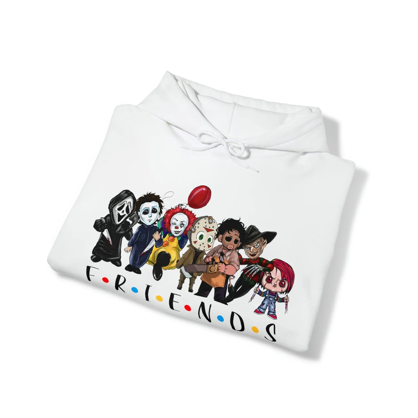 Friends Horror Movie Character Hooded Sweatshirt Printify