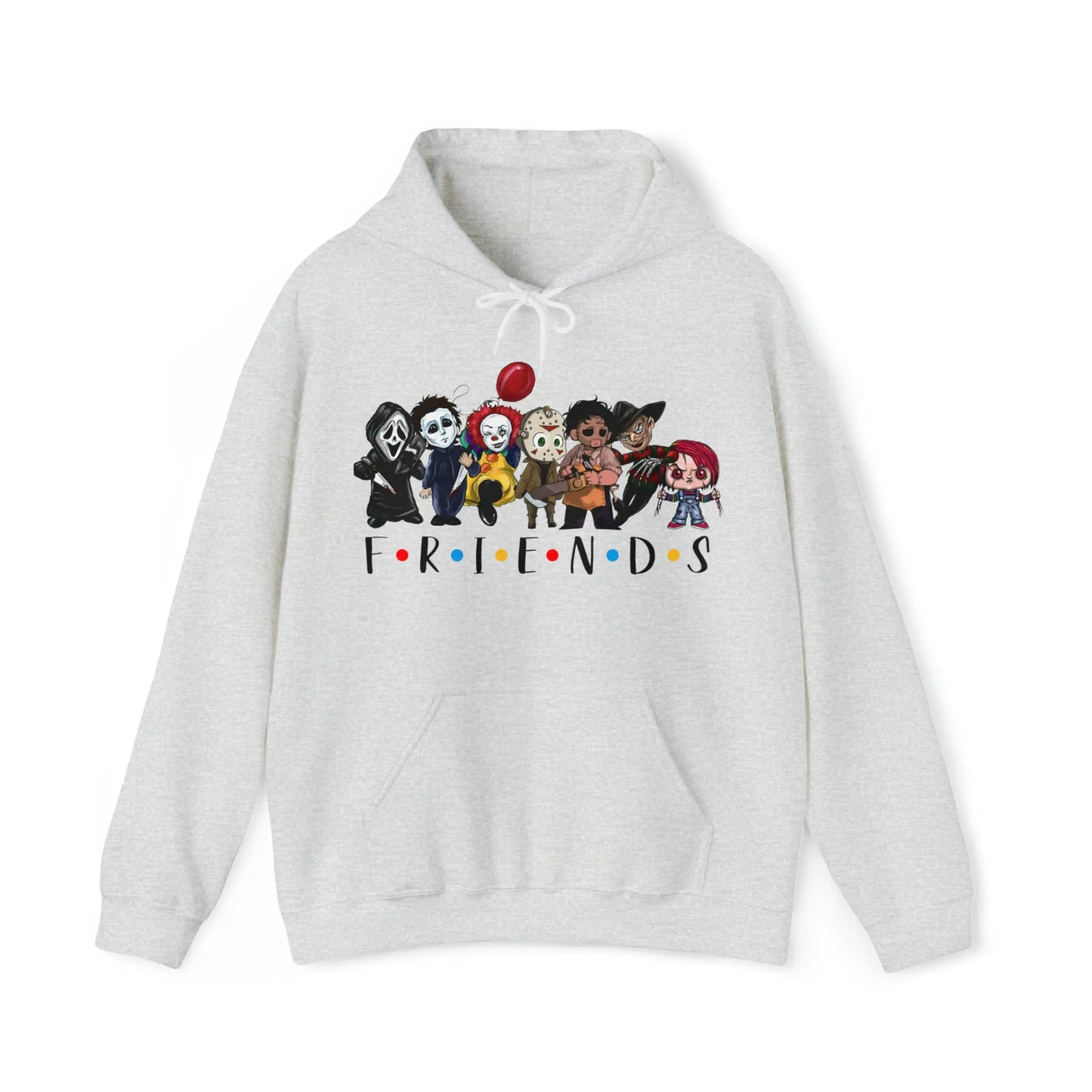 Friends Horror Movie Character Hooded Sweatshirt Printify