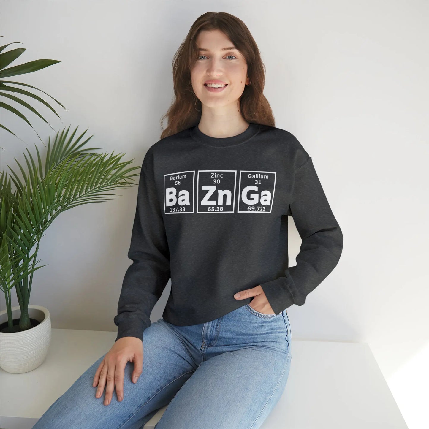 Geek Chic Big Bang Theory Sweatshirt - 'Ba Zn Ga' Periodic Table Printify