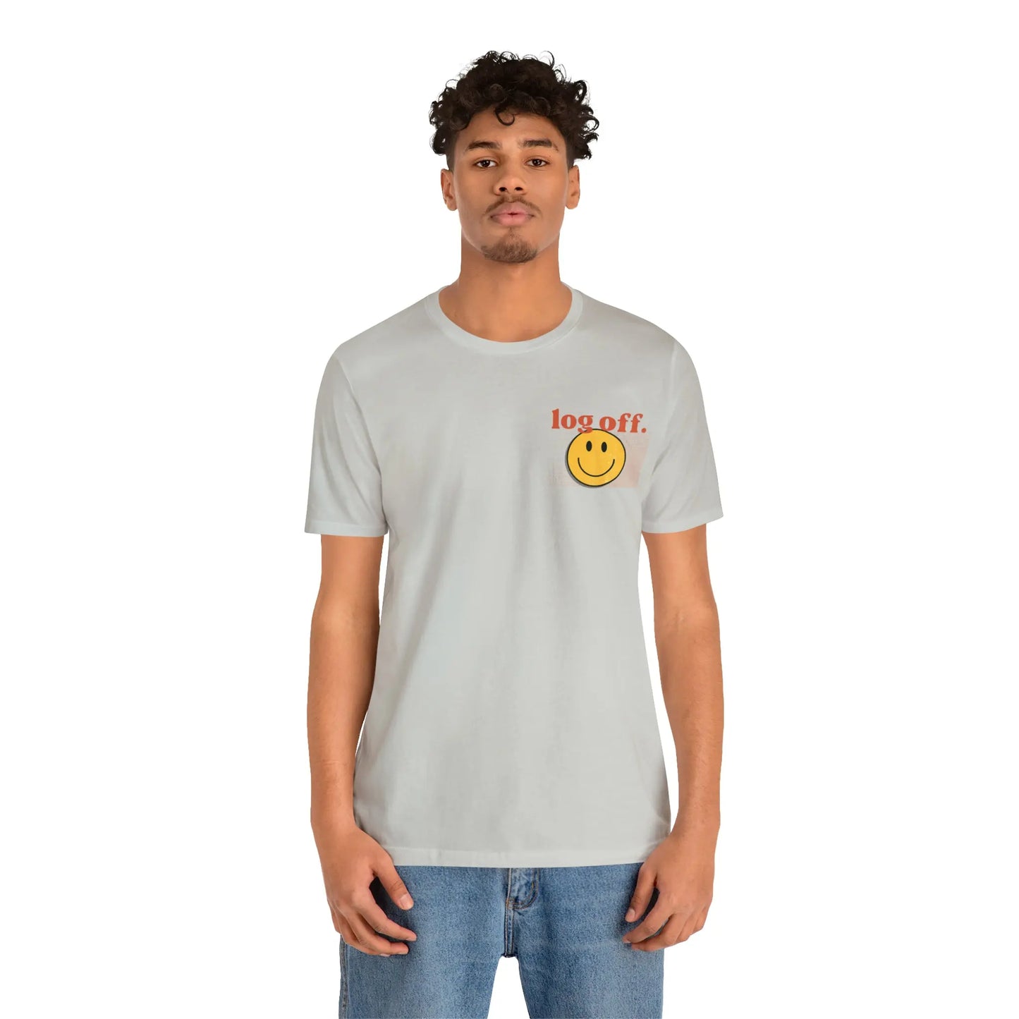 Stay Present with Retro 'Log Off' Smiley Face T-Shirt - papercraneco