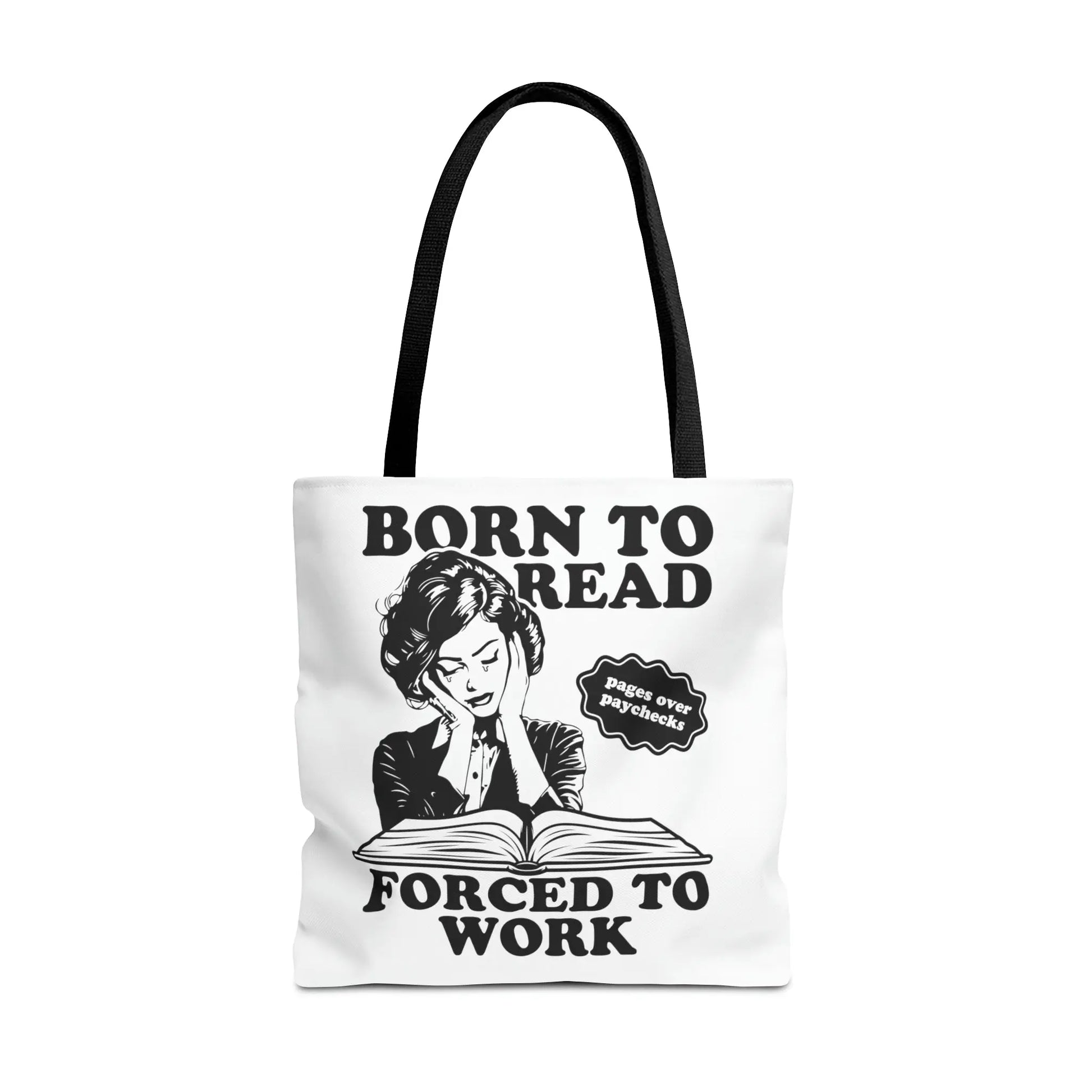 Born To Read Forced to Work Retro Tote Spicy Smut Tote Bookish Gift Dark Romantasy Reader Morally Grey Club Fiction Character Book Lover Mothers Day Gift Book Club Book Worm
