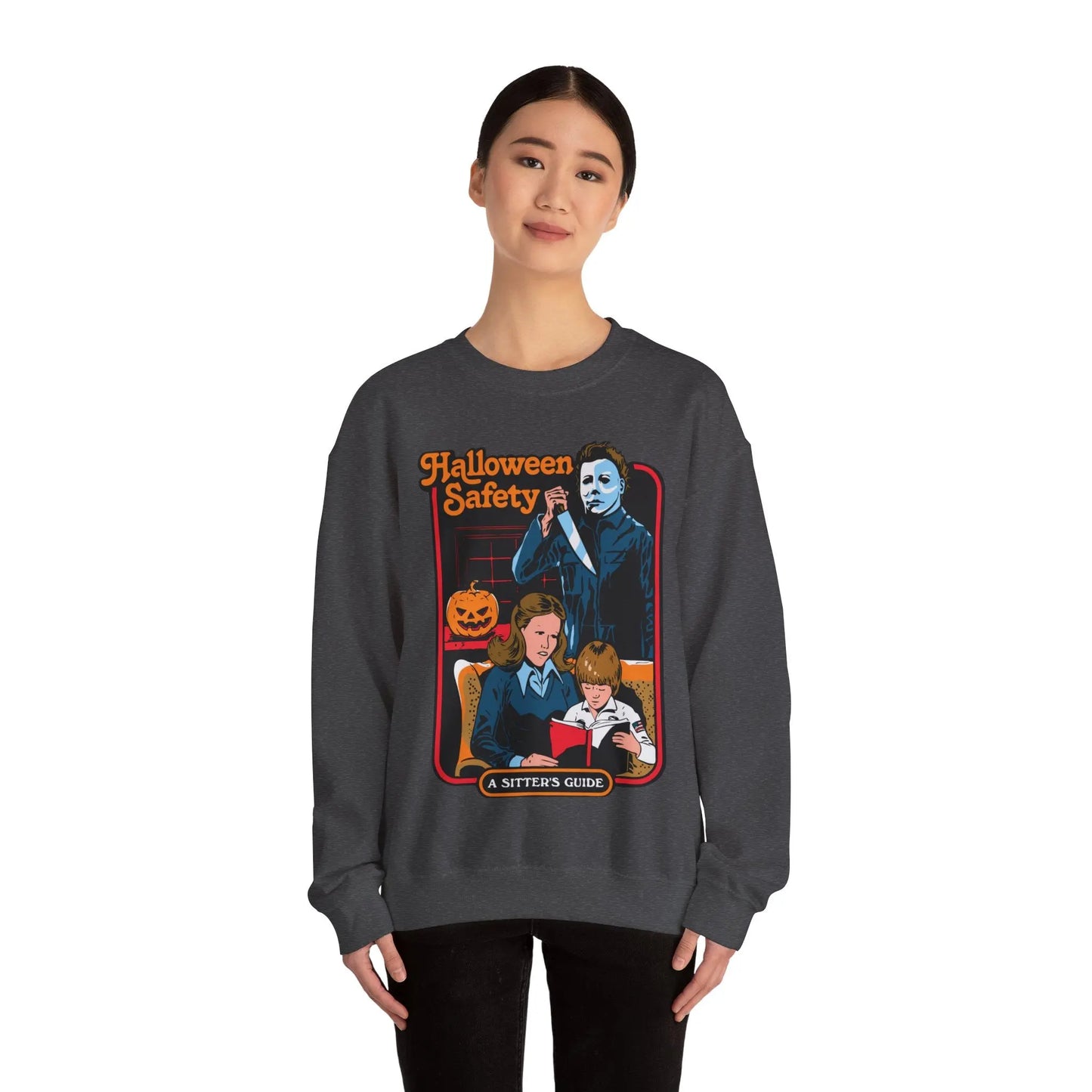 Michael Myers 'Halloween Safety Sitters Guide' Retro Sweatshirt Halloween 2024 Vintage