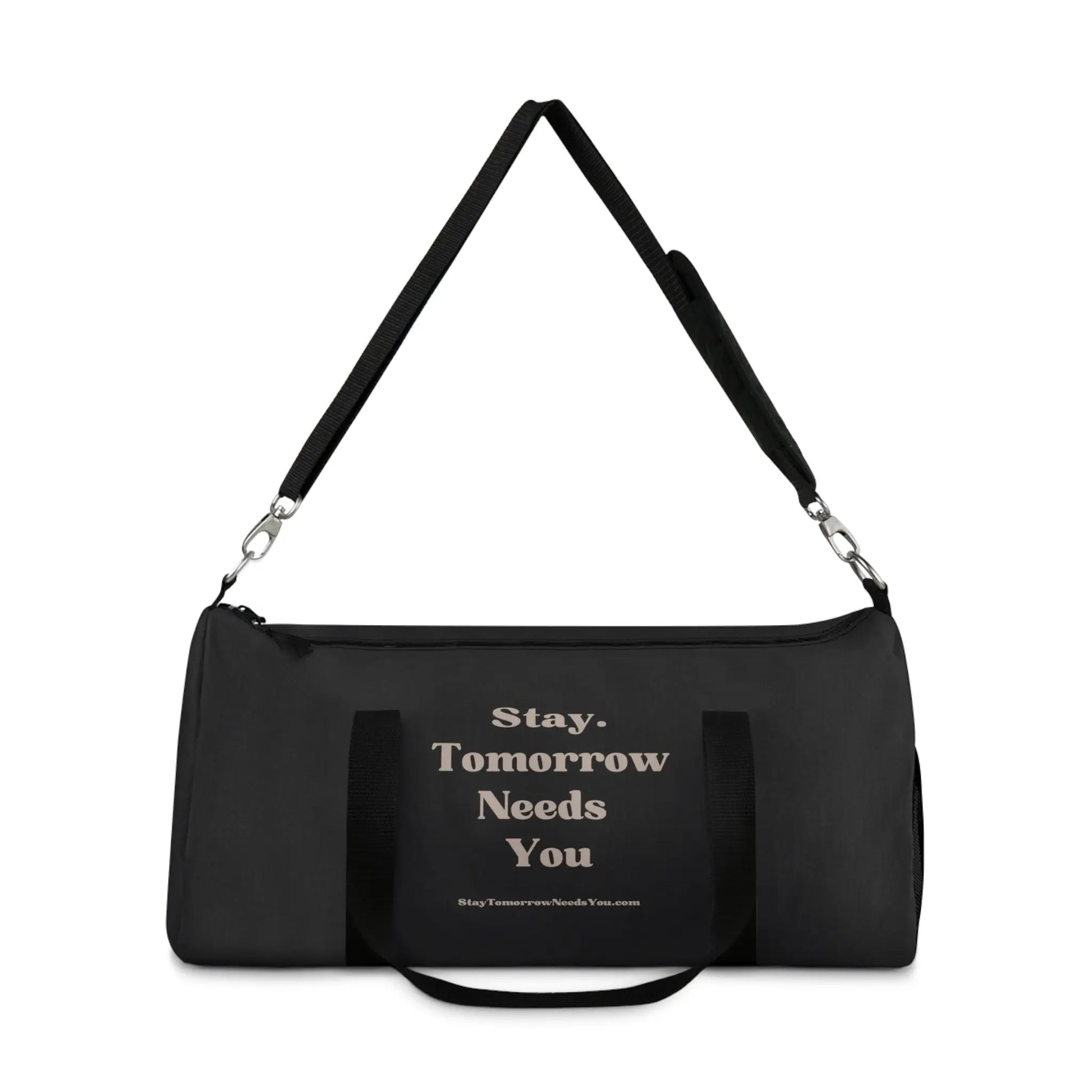 Stay Tomorrow Needs You Suicide Awareness Gym Duffel Bag - Carry your gear with style and spread mental health awareness. Stay motivated! Shop now