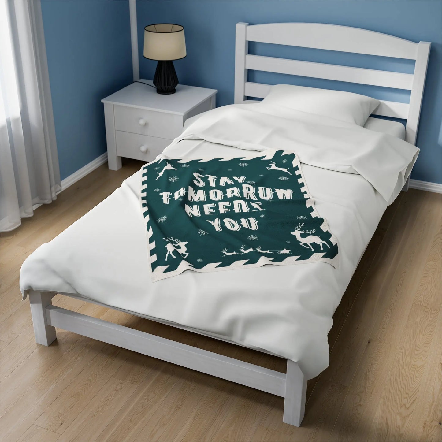Stay Tomorrow Needs You Christmas Lap Blanket Printify