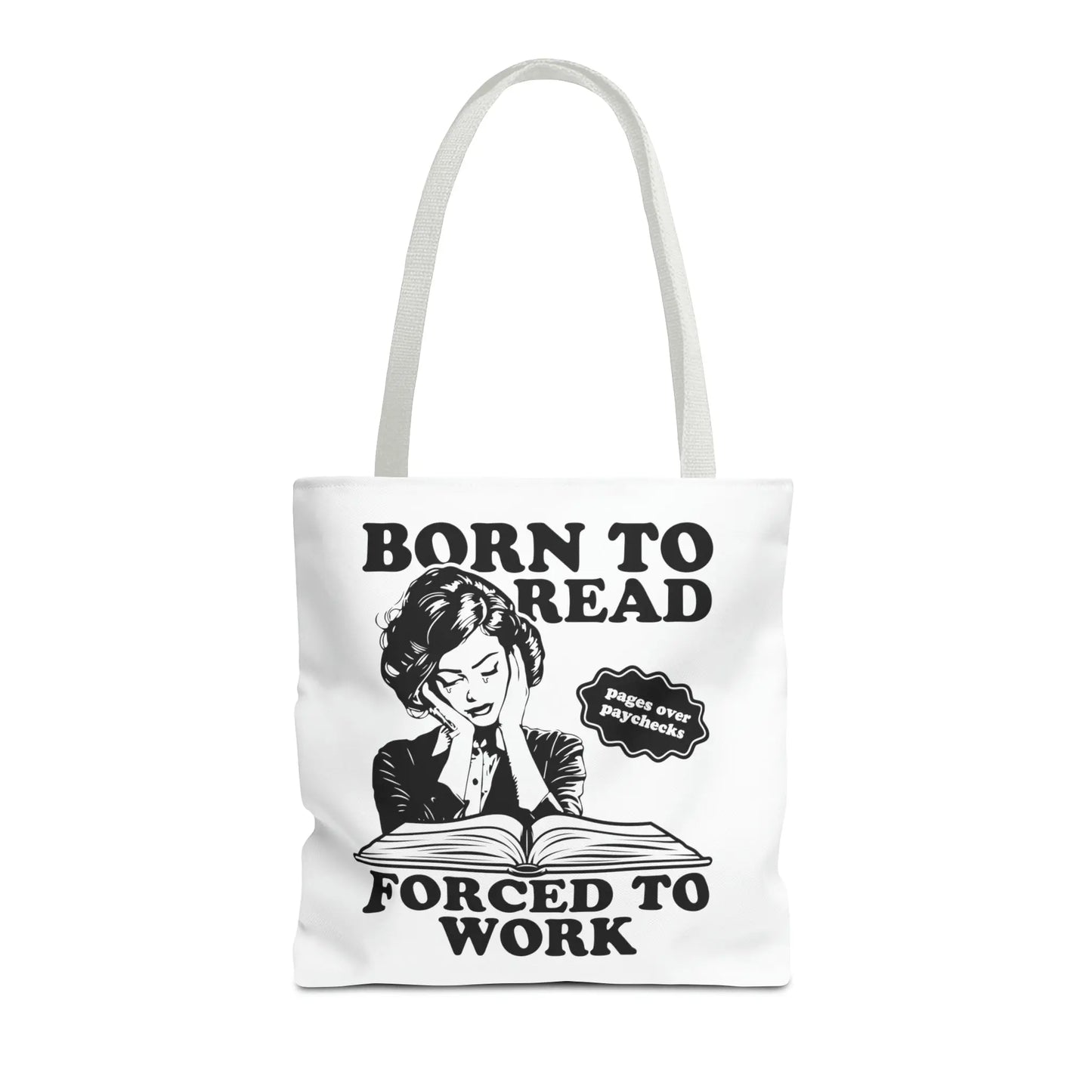 Born To Read Forced to Work Retro Tote Spicy Smut Tote Bookish Gift Dark Romantasy Reader Morally Grey Club Fiction Character Book Lover Mothers Day Gift Book Club Book Worm