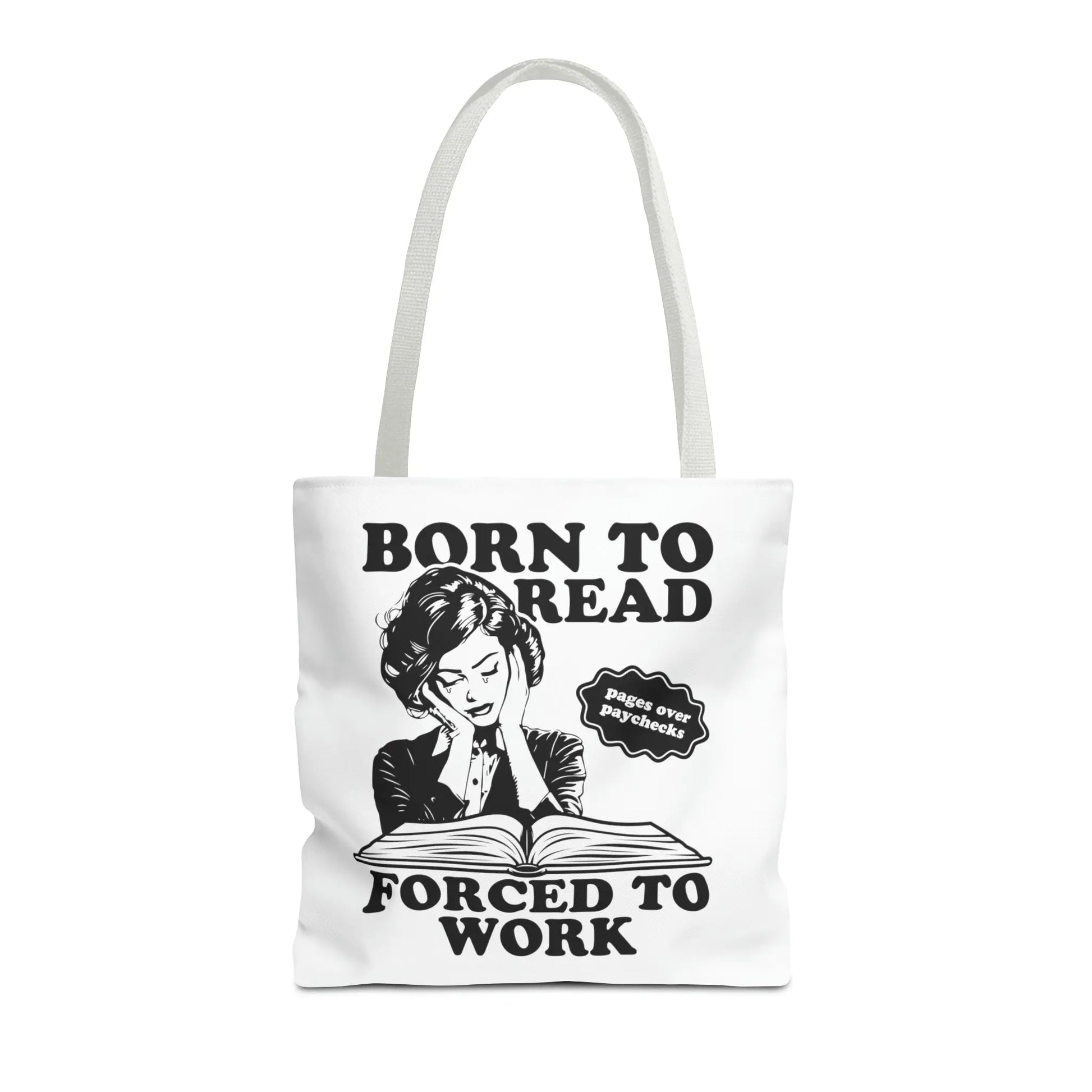 Born To Read Forced to Work Retro Tote Spicy Smut Tote Bookish Gift Dark Romantasy Reader Morally Grey Club Fiction Character Book Lover Mothers Day Gift Book Club Book Worm
