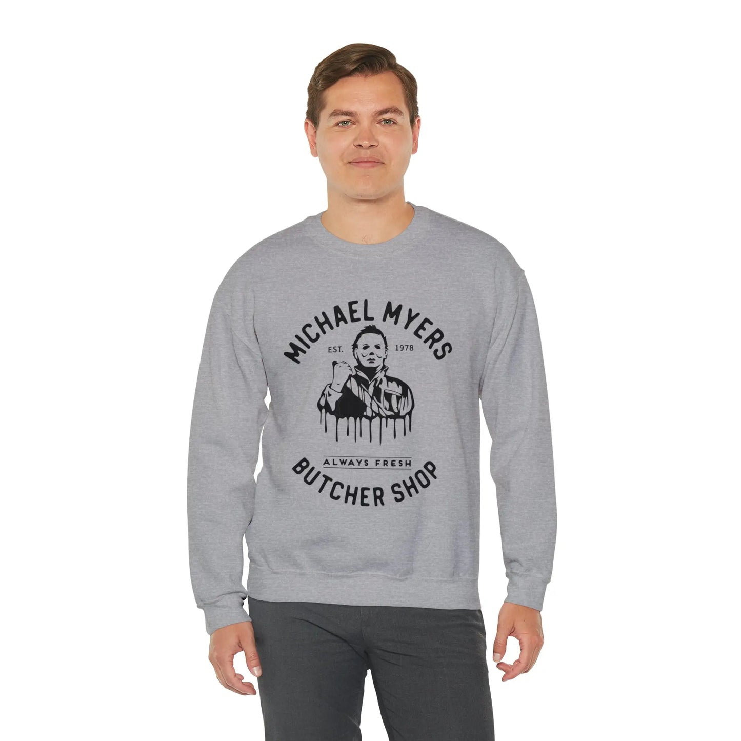 Halloween Michael Myers Butcher Shop Sweatshirt Printify