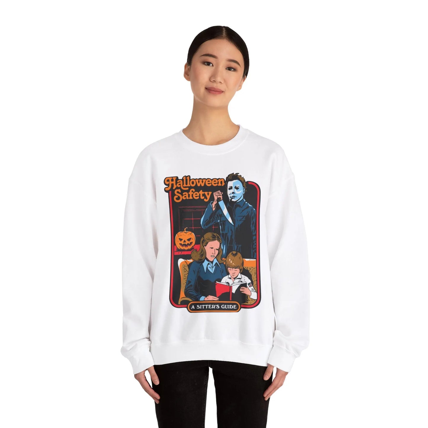 Michael Myers 'Halloween Safety Sitters Guide' Retro Sweatshirt Halloween 2024 Vintage
