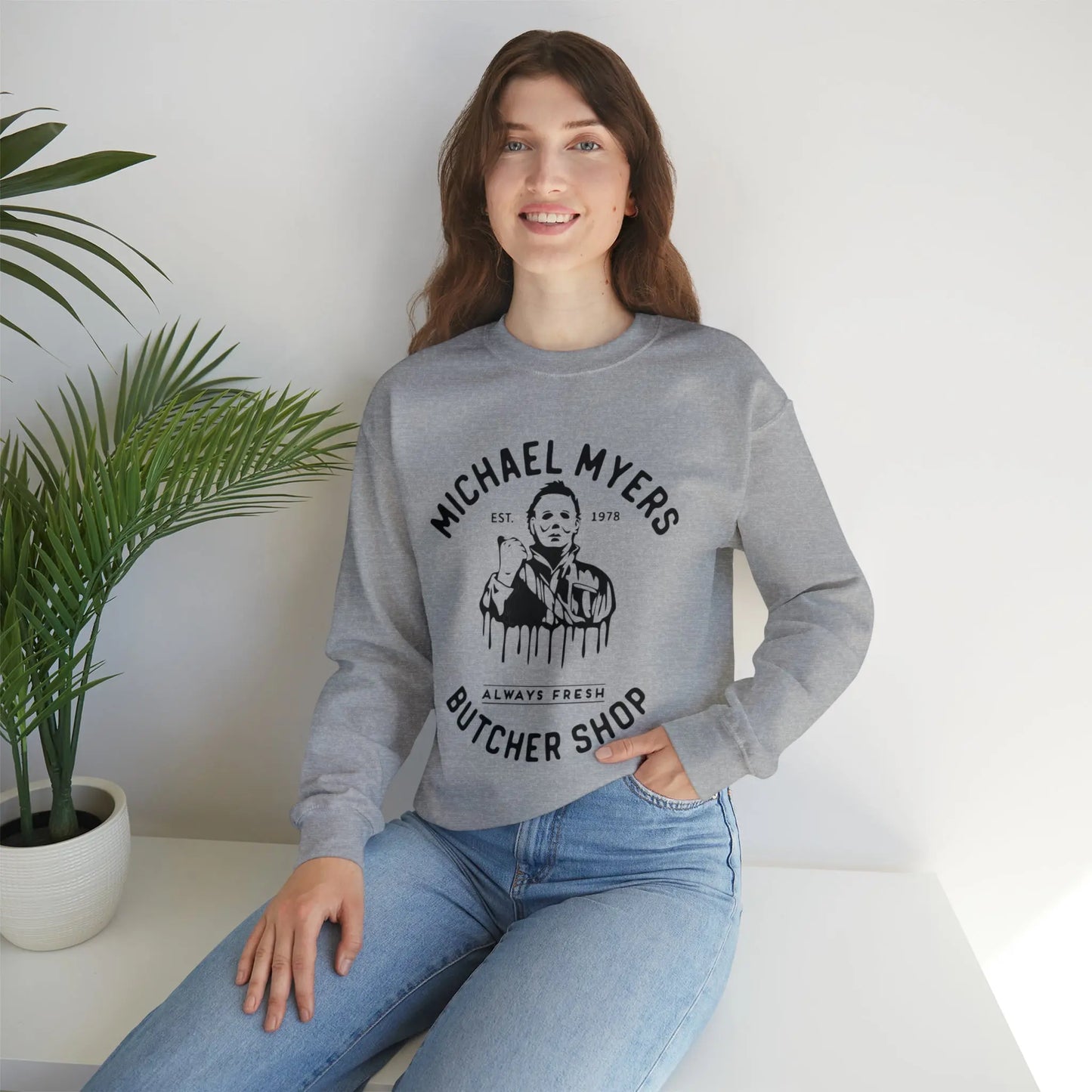 Halloween Michael Myers Butcher Shop Sweatshirt Printify