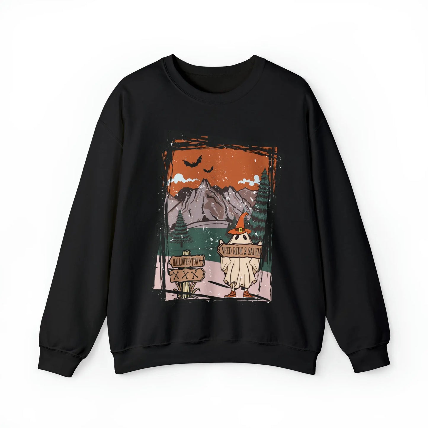 Halloween Hitchhiking Ghost Boho Distressed Printify