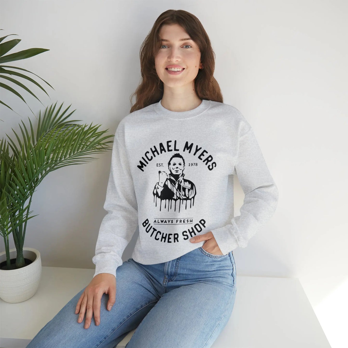 Halloween Michael Myers Butcher Shop Sweatshirt Printify