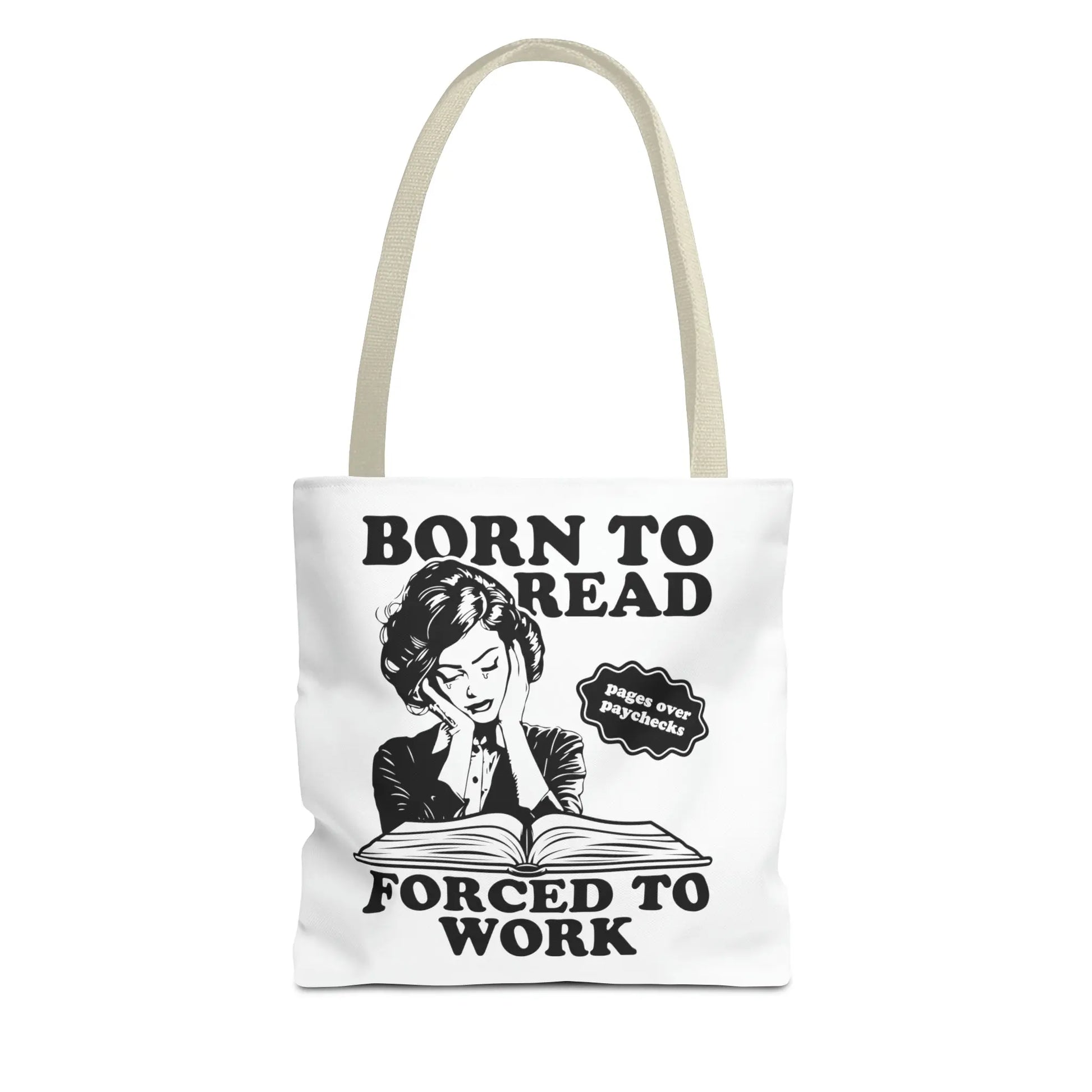 Born To Read Forced to Work Retro Tote Spicy Smut Tote Bookish Gift Dark Romantasy Reader Morally Grey Club Fiction Character Book Lover Mothers Day Gift Book Club Book Worm