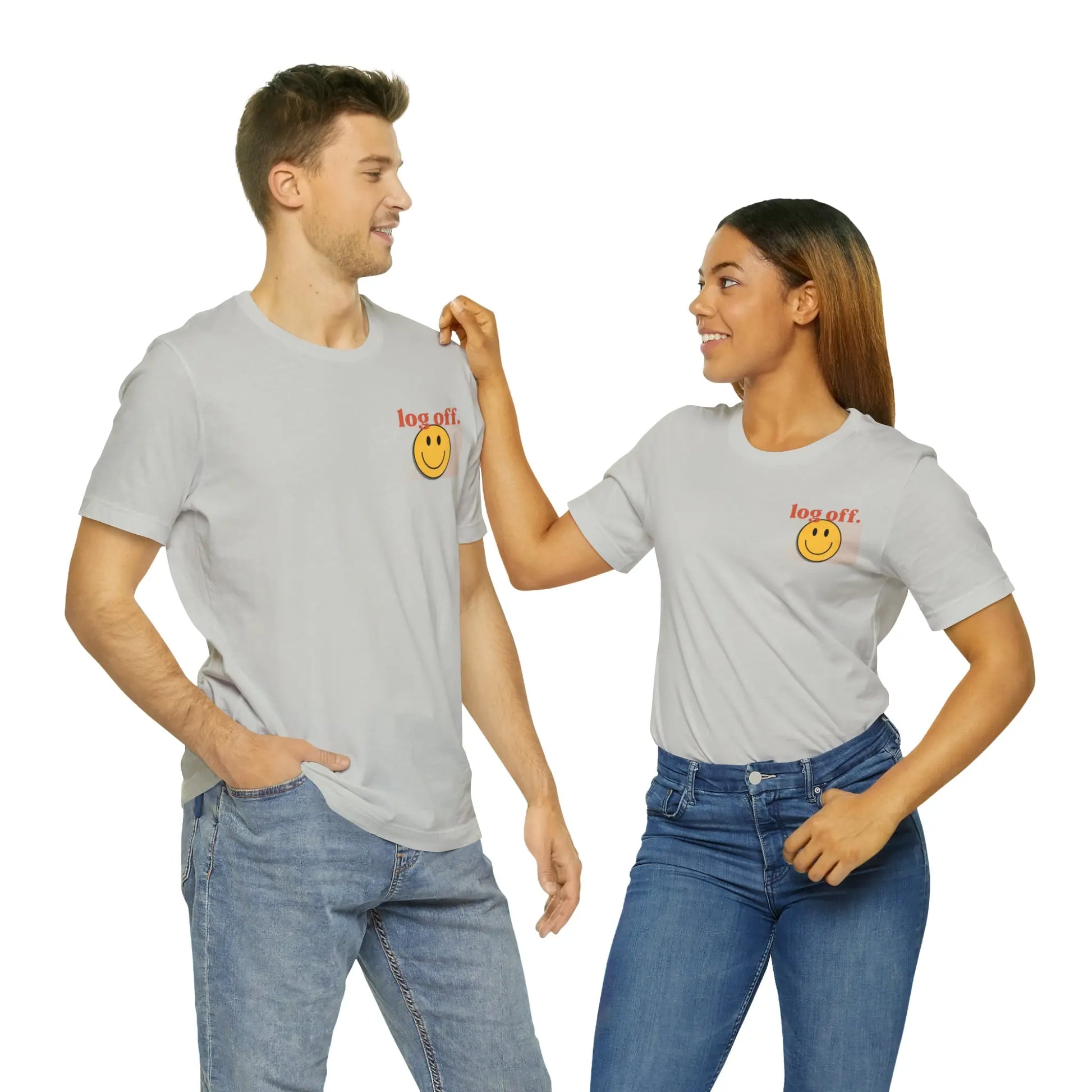 Stay Present with Retro 'Log Off' Smiley Face T-Shirt - papercraneco