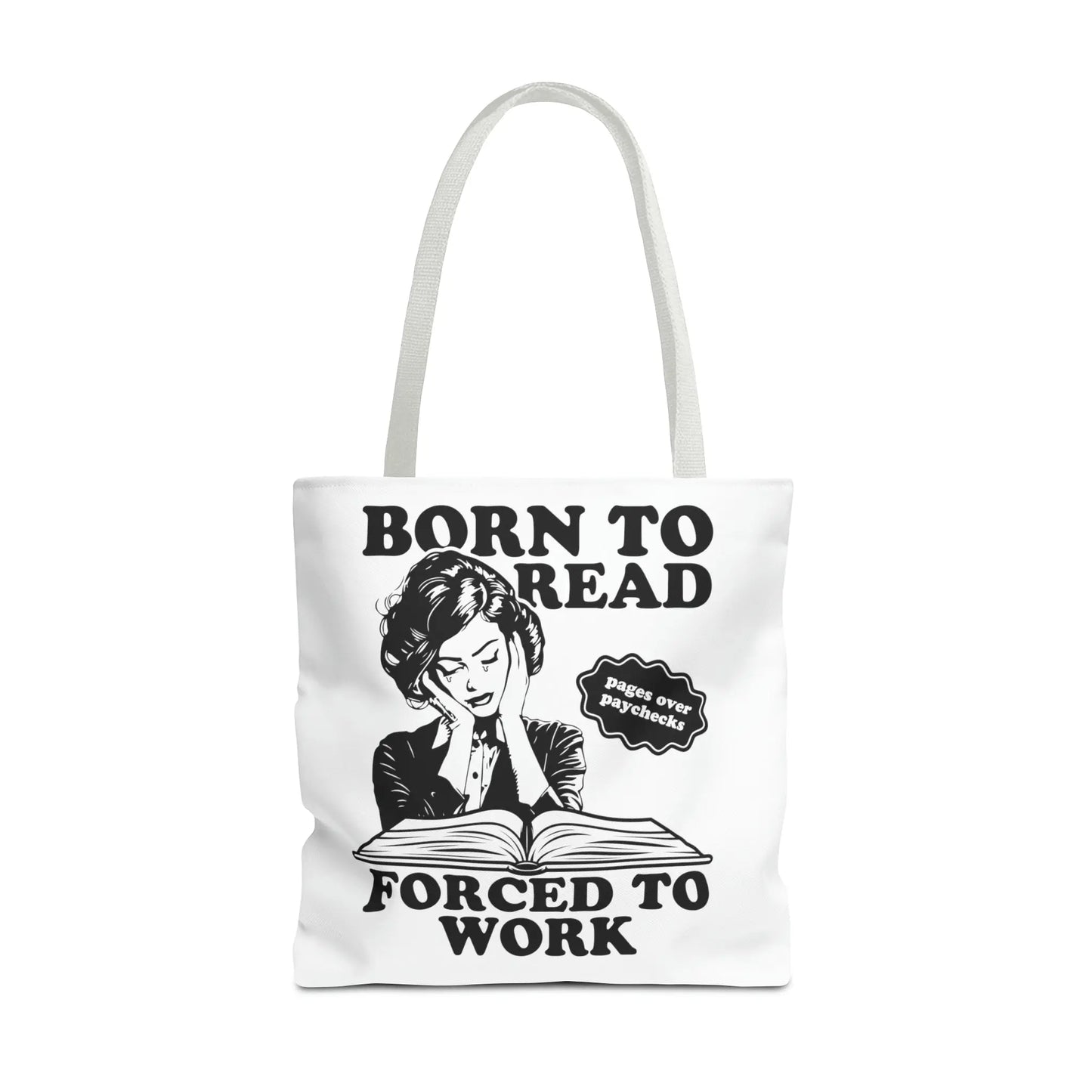 Born To Read Forced to Work Retro Tote Spicy Smut Tote Bookish Gift Dark Romantasy Reader Morally Grey Club Fiction Character Book Lover Mothers Day Gift Book Club Book Worm