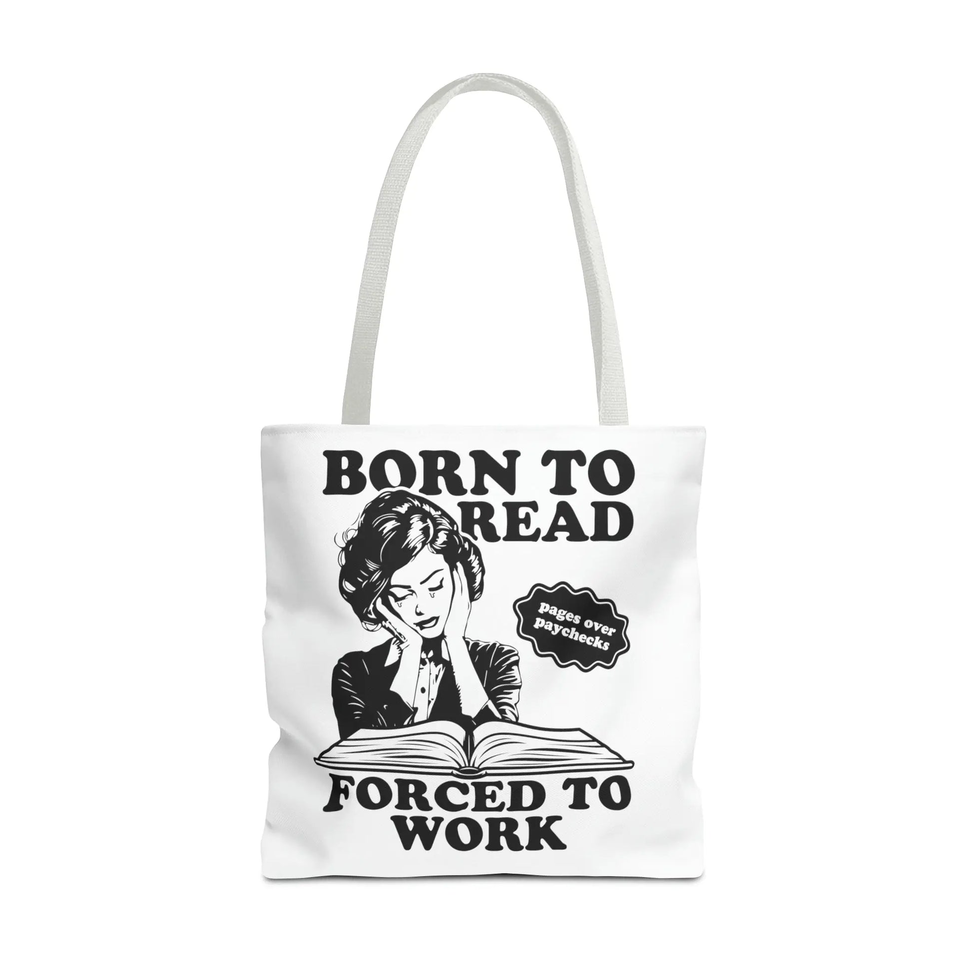 Born To Read Forced to Work Retro Tote Spicy Smut Tote Bookish Gift Dark Romantasy Reader Morally Grey Club Fiction Character Book Lover Mothers Day Gift Book Club Book Worm