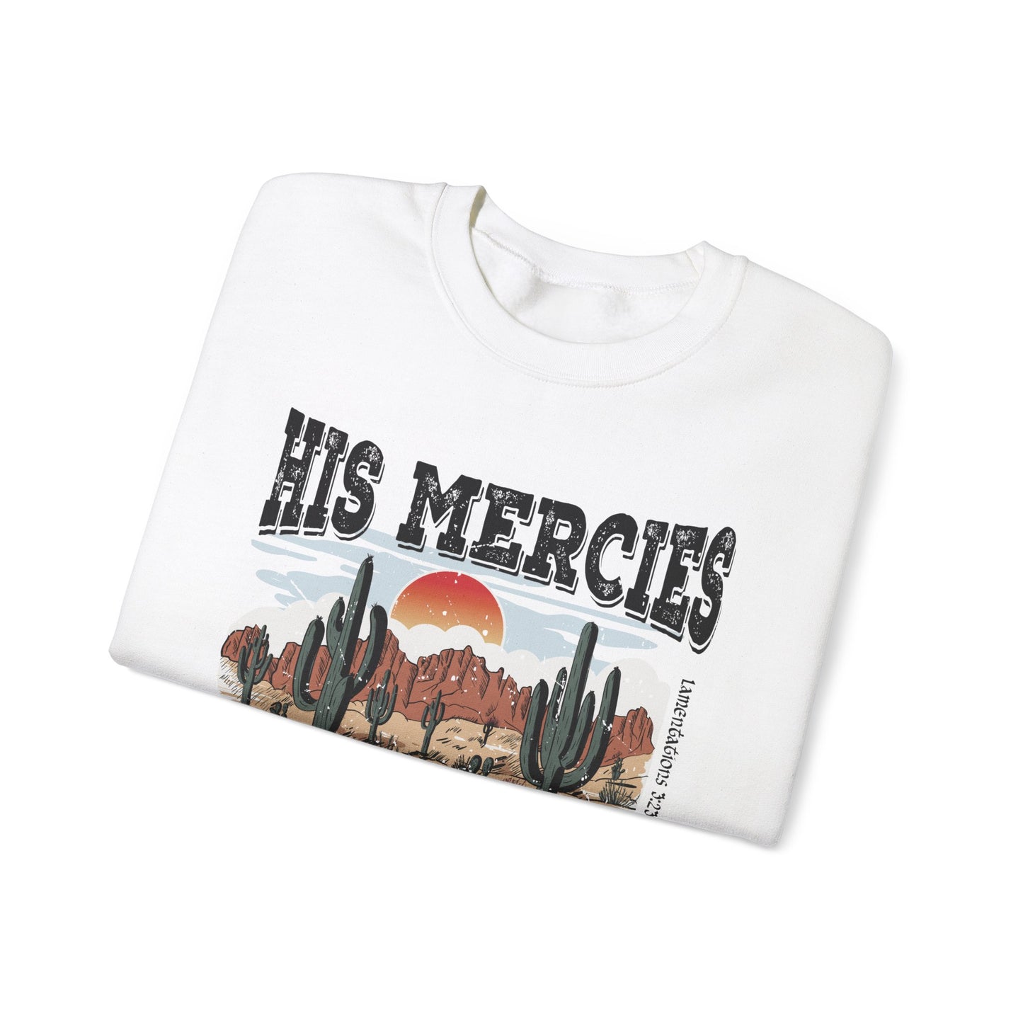 Boho Christian Sweatshirt Bible Verse Jesus Apparel Faith Based His Mercies Are New Vintage - Stay Tomorrow Needs You